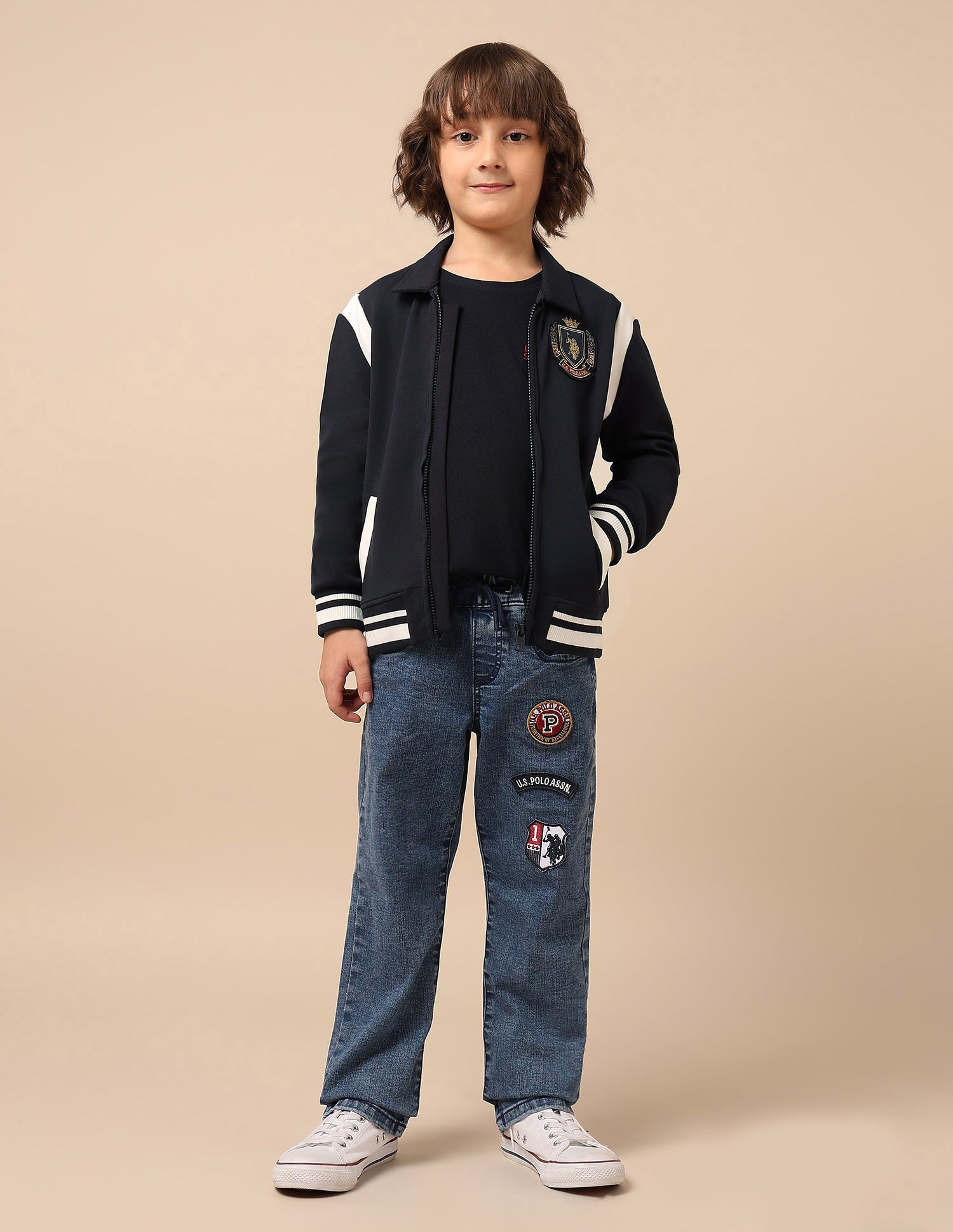 Boys Solid Regular Fit Sweatshirt Navy - U.S. POLO ASSN. | Large