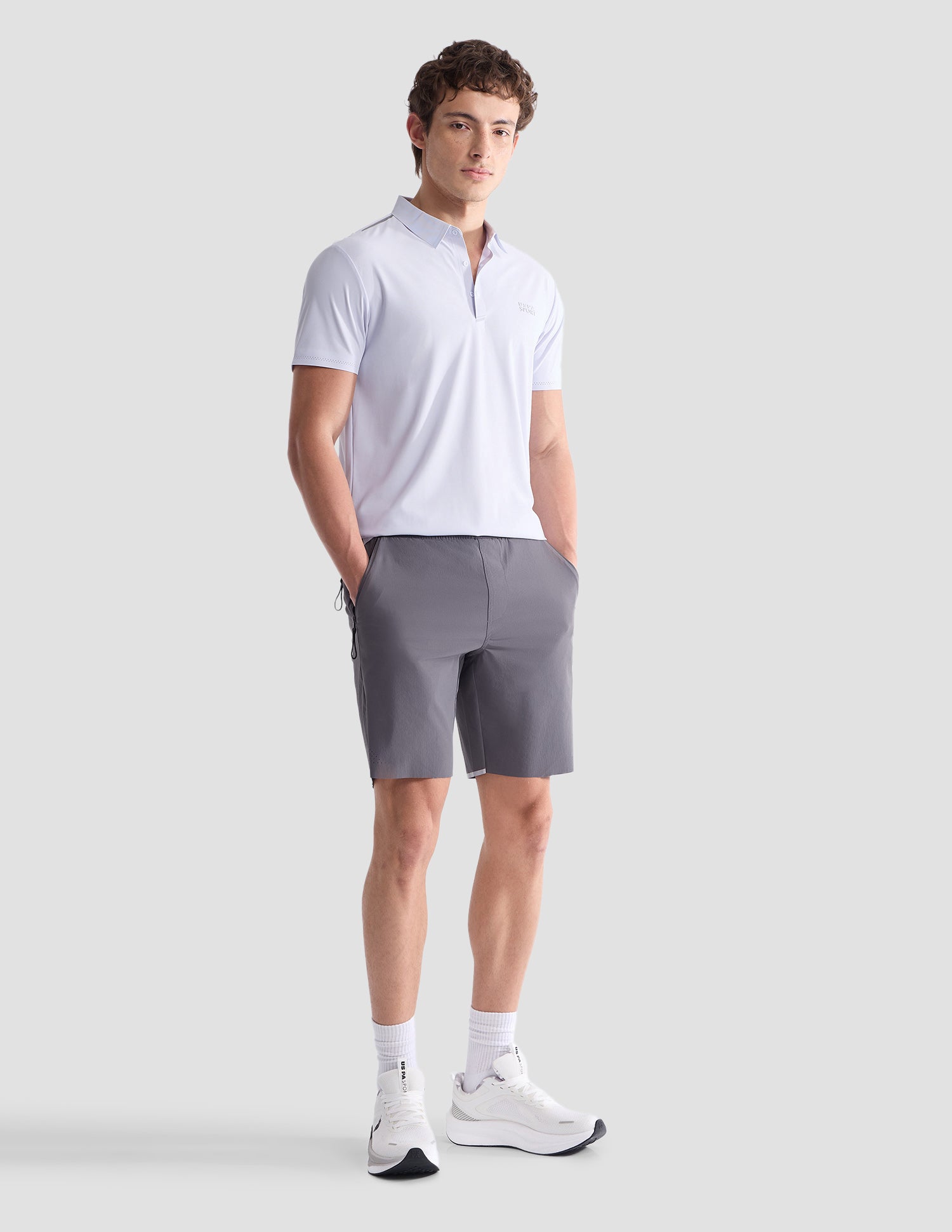 Solid Slim Fit Active Polo Shirt Light Blue - U.S. Polo Assn. India | Large