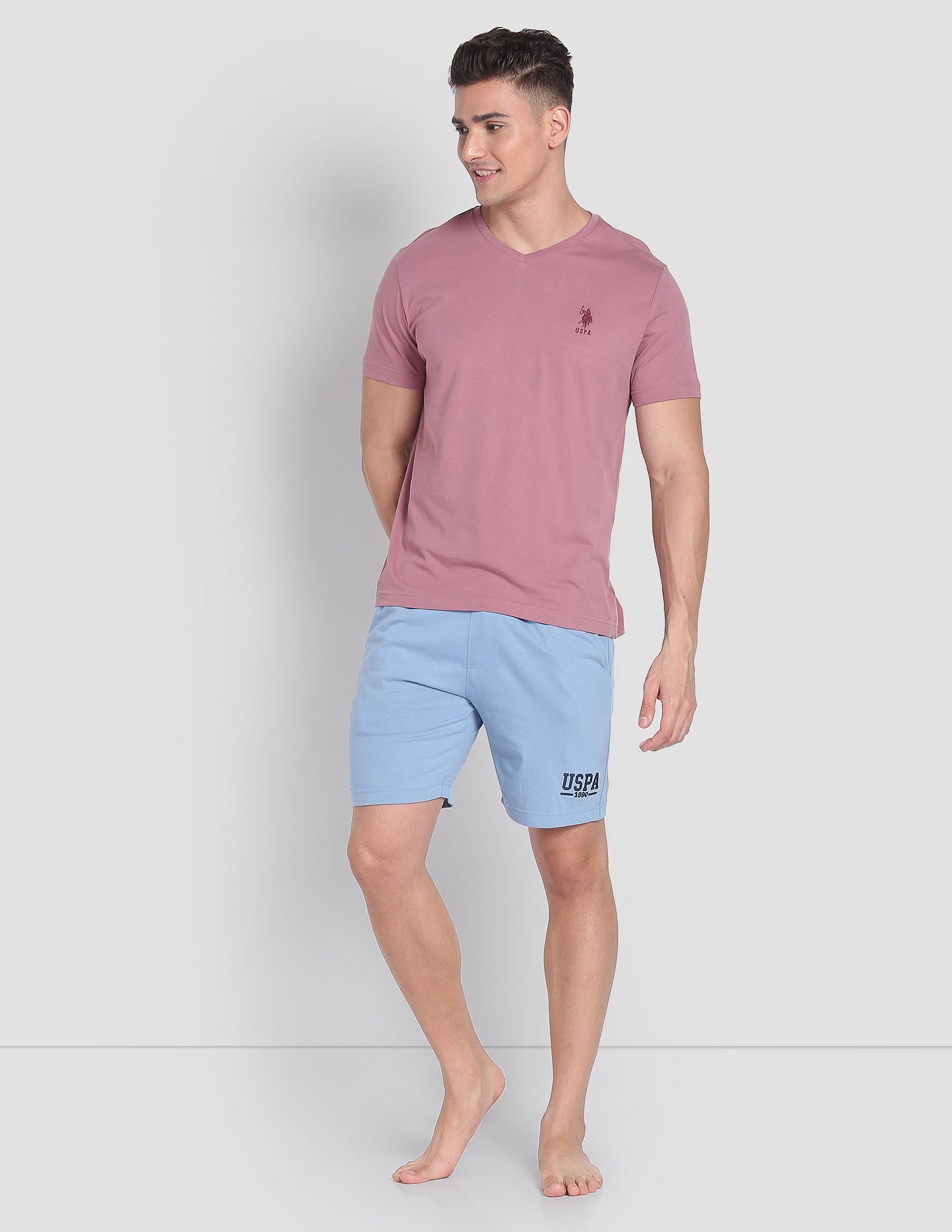 Solid Logo IYBF Knit Shorts - Pack Of 1 Light Blue - U.S. POLO ASSN. | Large