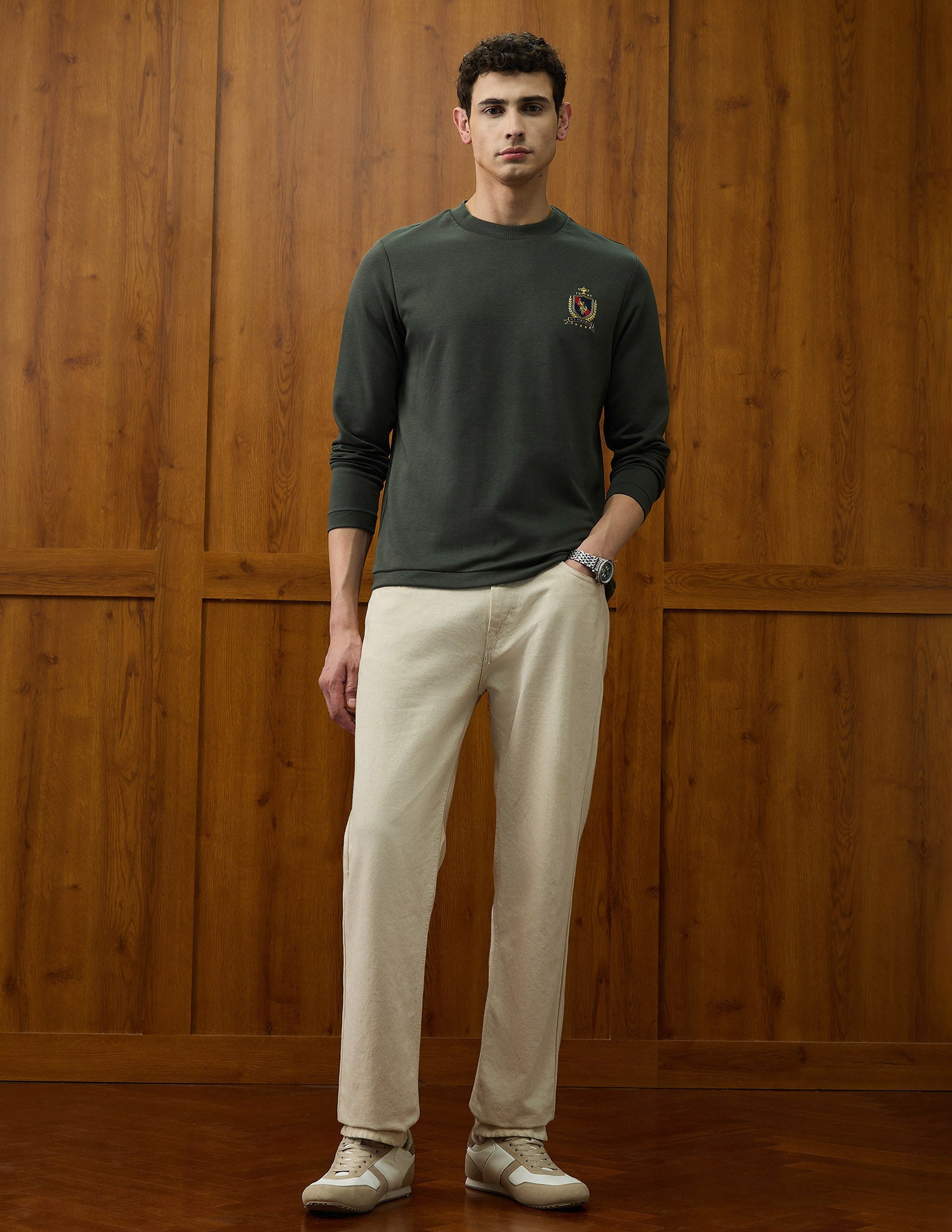Solid Varsity Theatre T-Shirt Olive - U.S. Polo Assn. India | Large