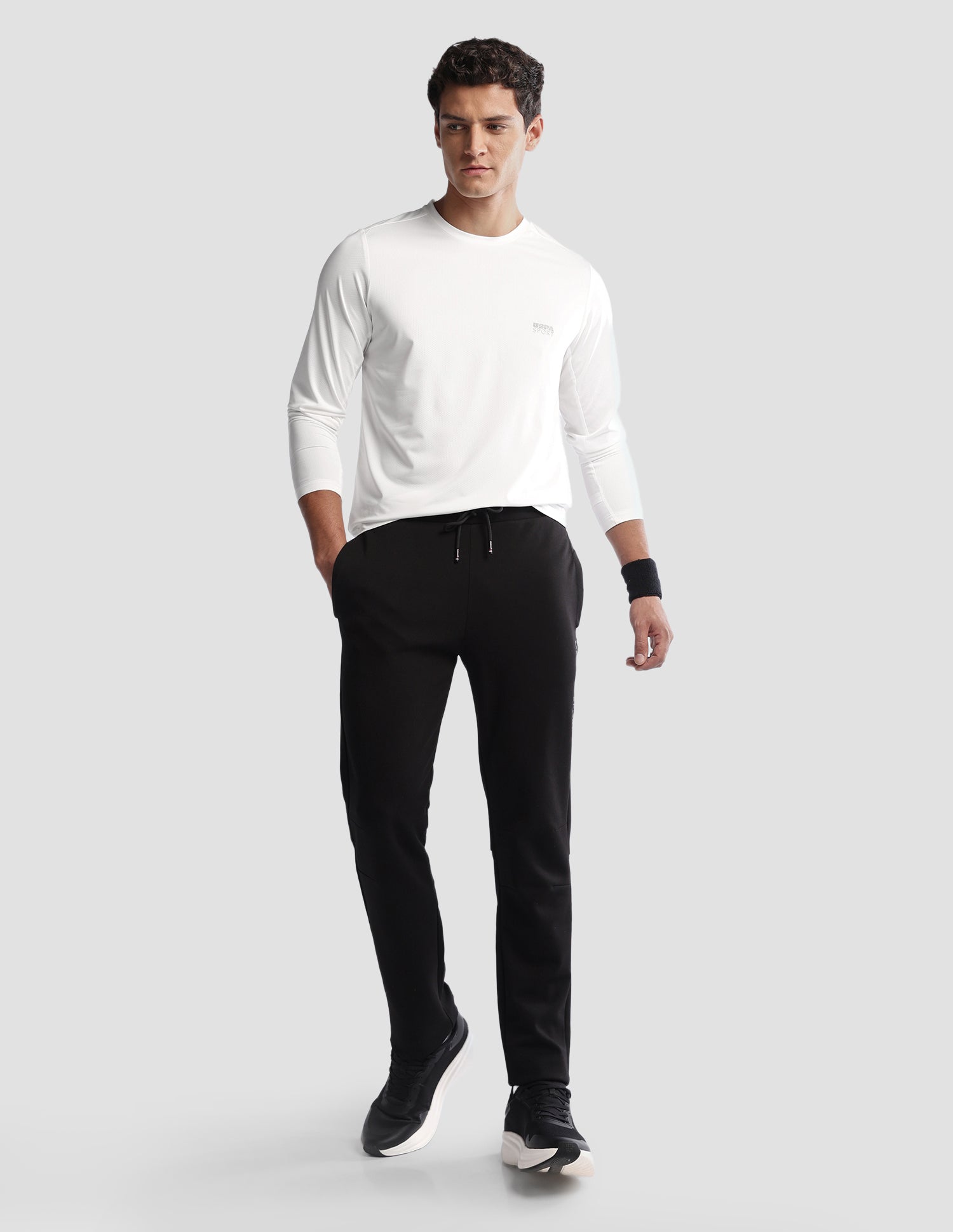 Solid Regular Fit Active T-Shirt Off White - U.S. Polo Assn. India | Large