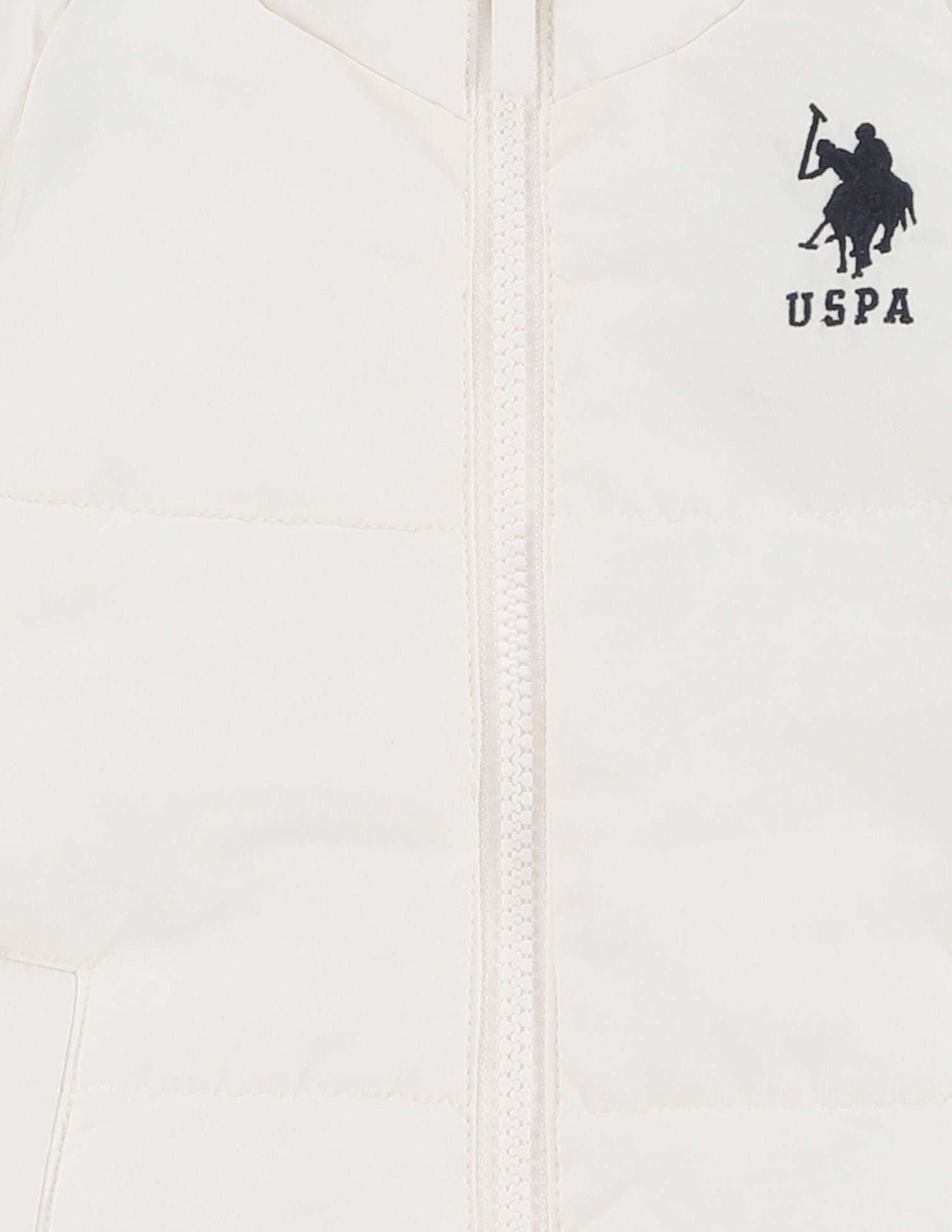 Boys Brand Tape Puffer Jacket White - U.S. POLO ASSN. | Large