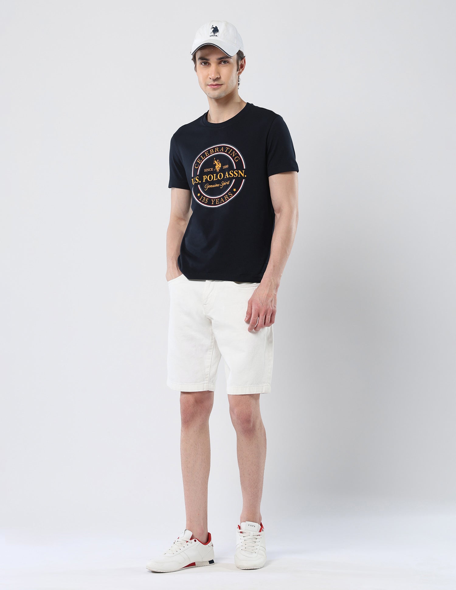 Brand Printed 135 Anniversary T-Shirt Navy - U.S. Polo Assn. India | Large