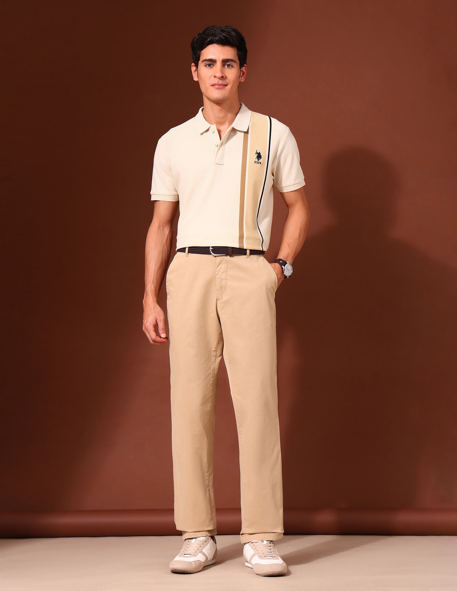 Colourblocked Classic Polo Shirt Off White - U.S. Polo Assn. India | Large