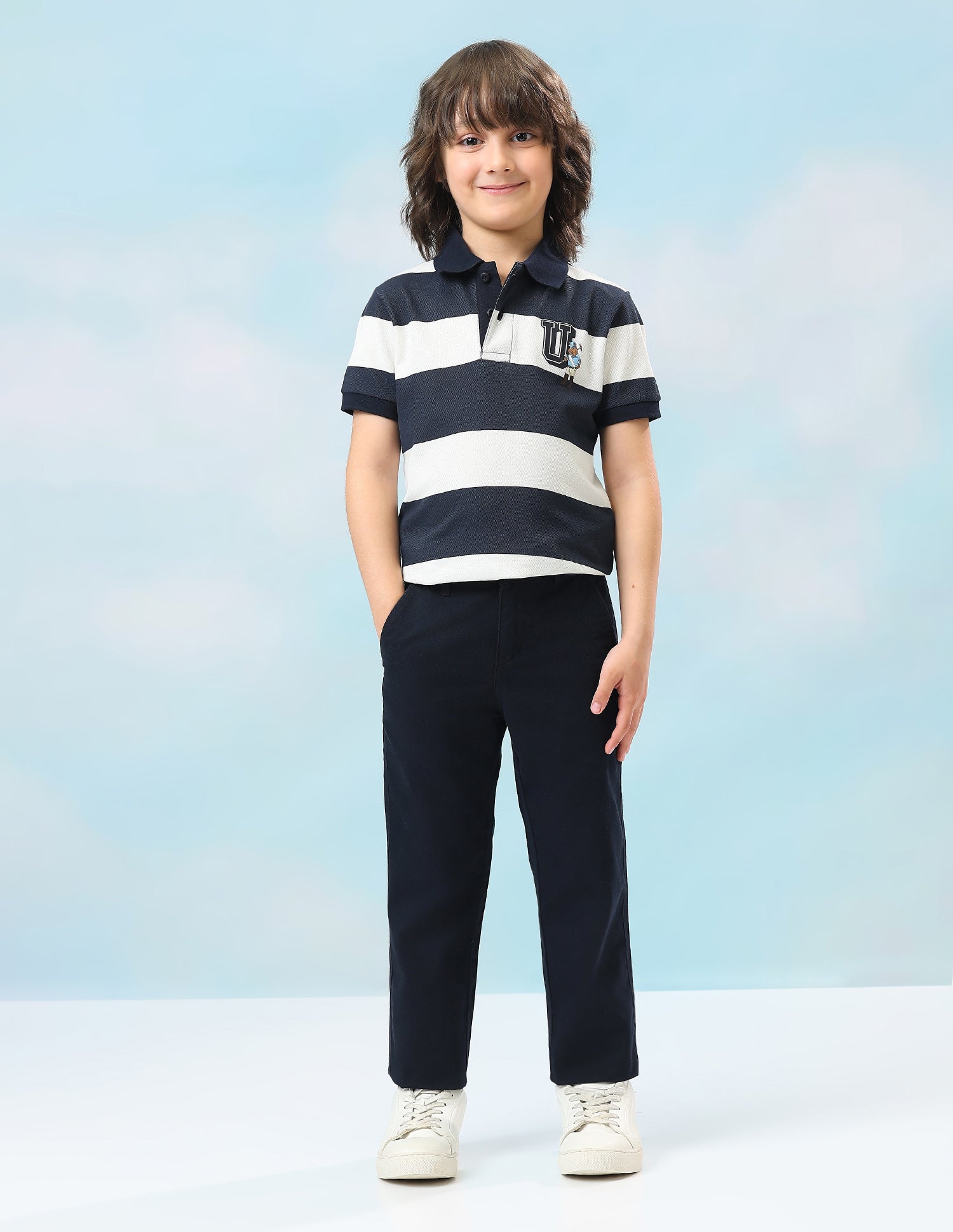 Mid Rise Twill Trousers Navy - U.S. Polo Assn. India | Large