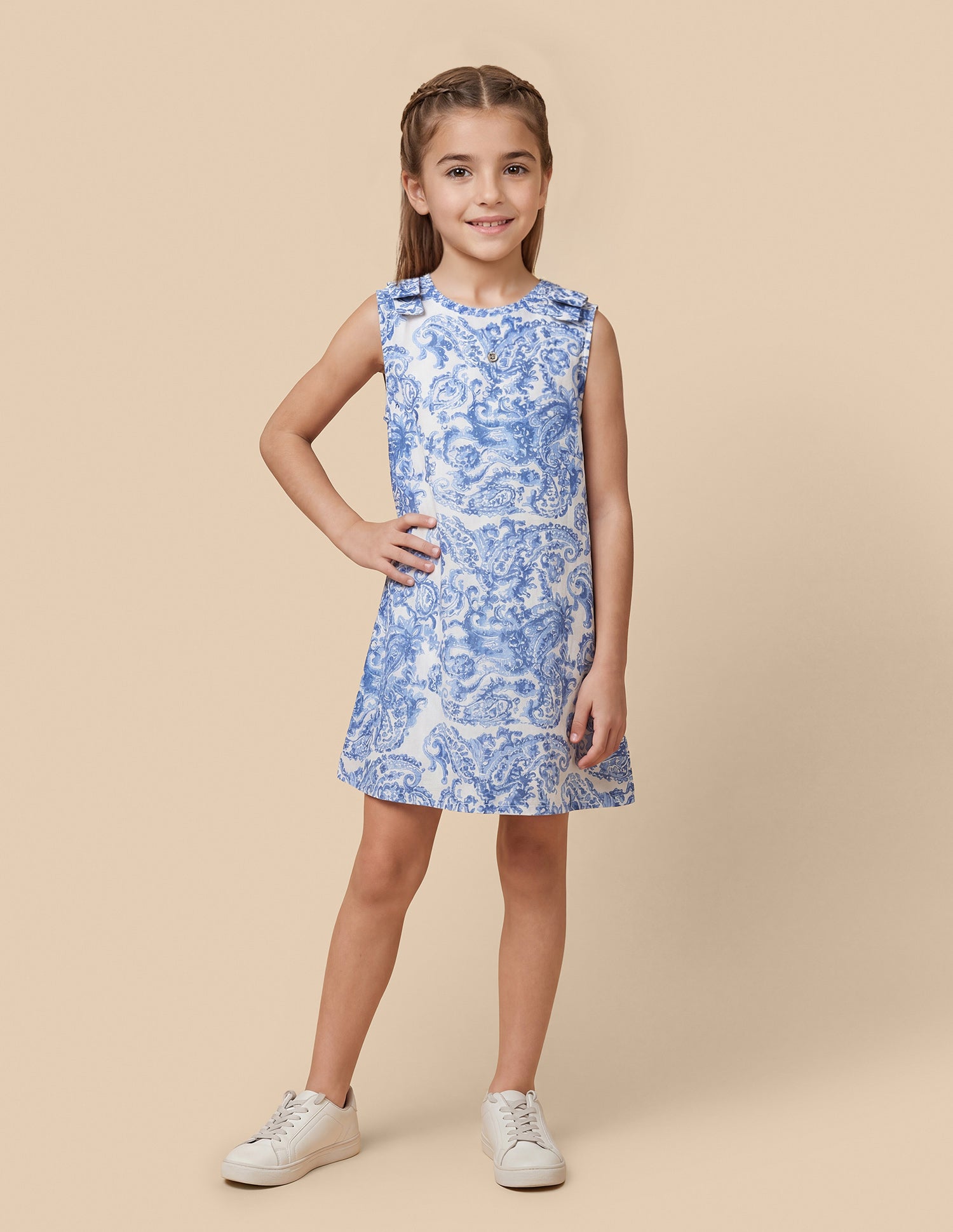 Paisley Printed Regular Fit Dress Blue - U.S. Polo Assn. India | Large