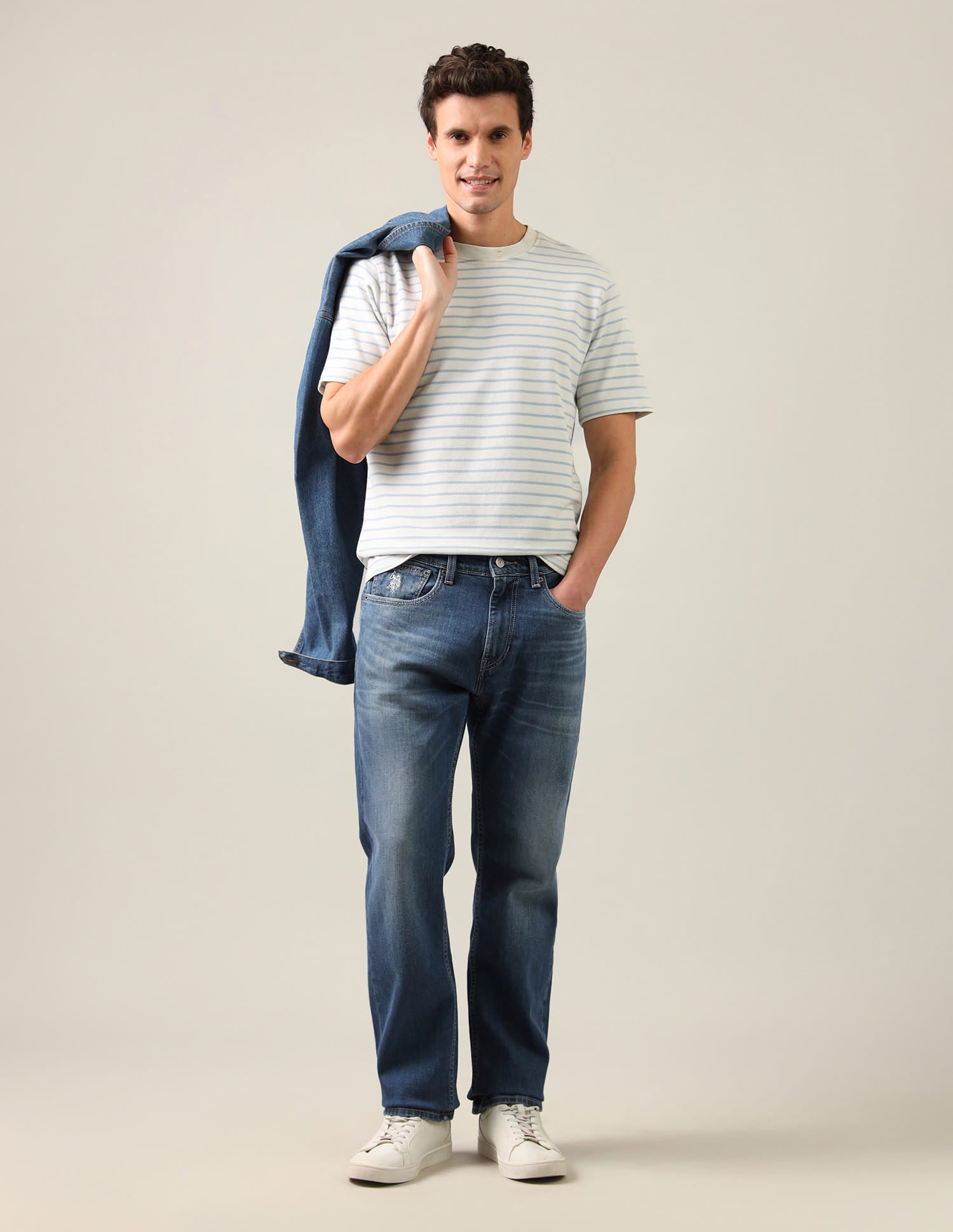 Mason Regular Straight Fit Blue Jeans Blue - U.S. Polo Assn. India | Large