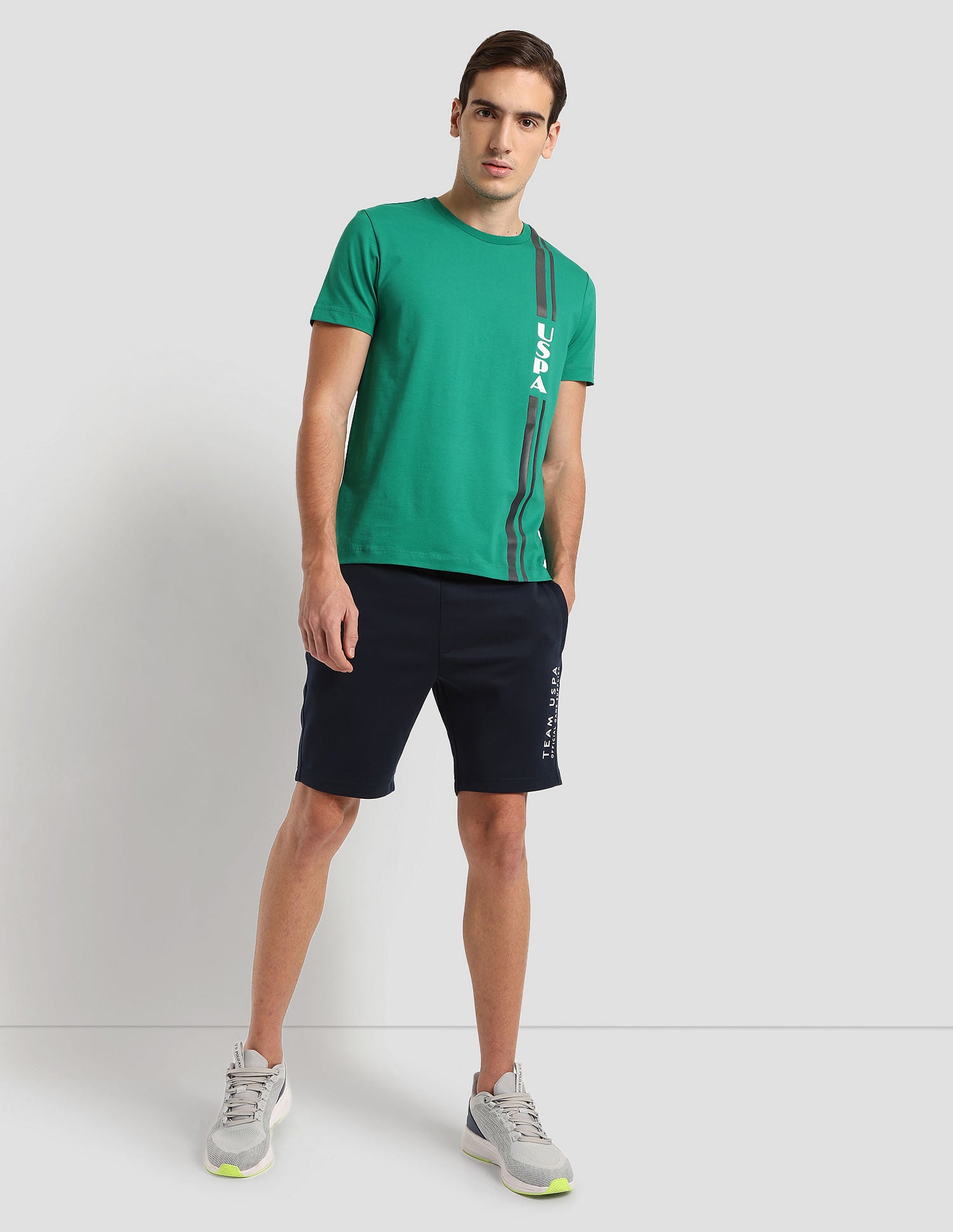 Brand Print Sport T-Shirt Green - U.S. Polo Assn. India | Large