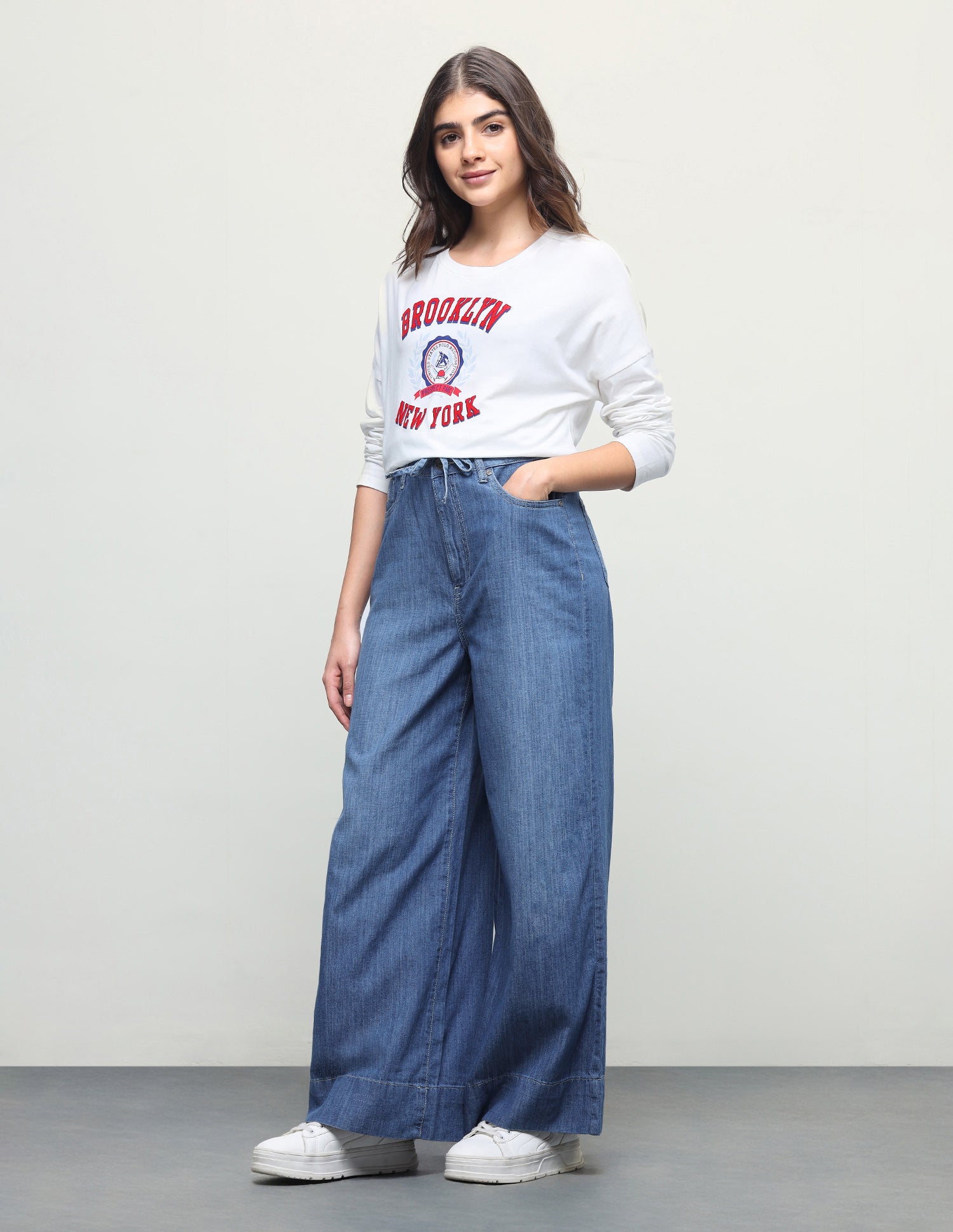 Wide Leg Fit Blue Jeans Blue - U.S. Polo Assn. India | Large