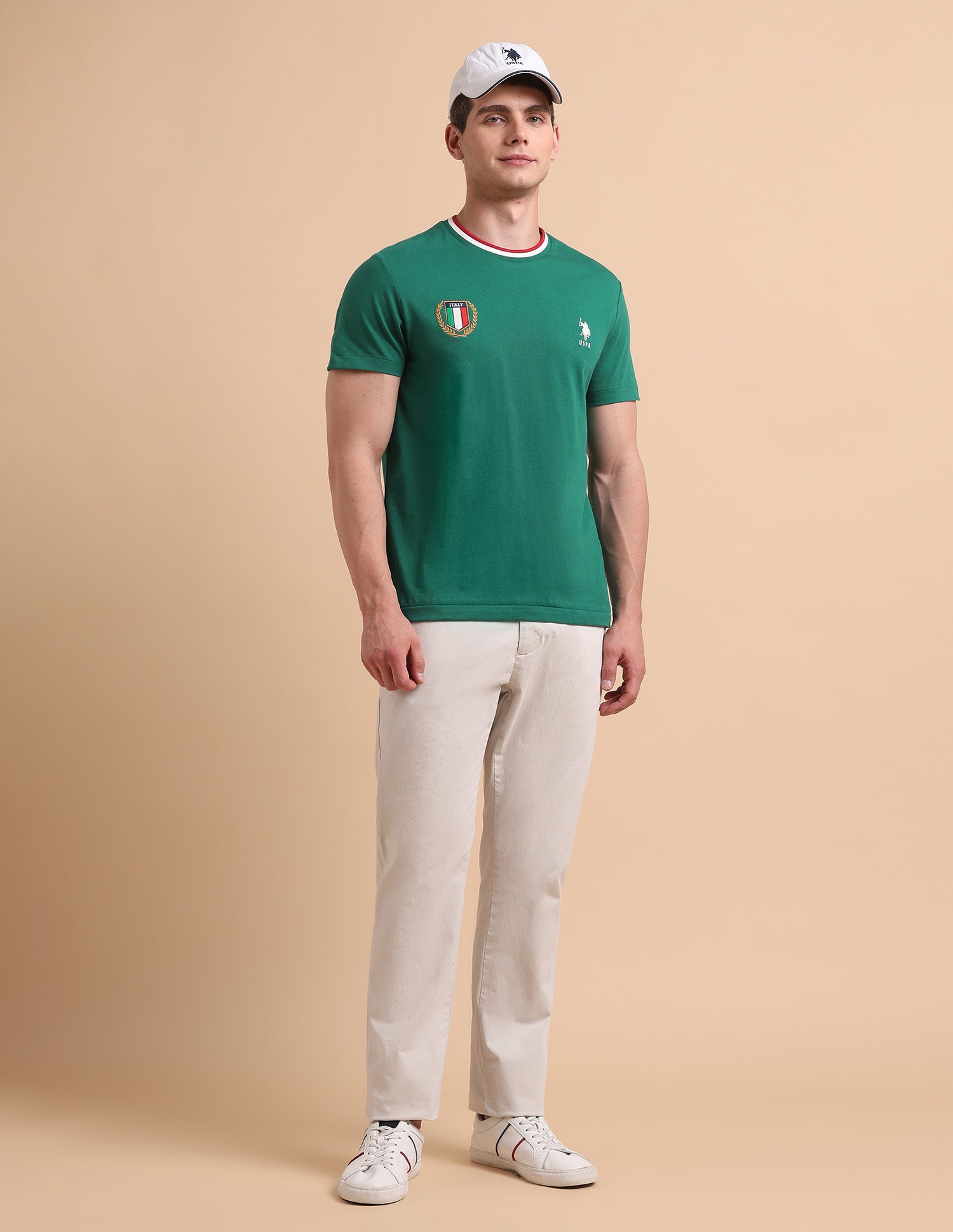 Solid Pure Cotton T-Shirt Dark Green - U.S. POLO ASSN. | Large