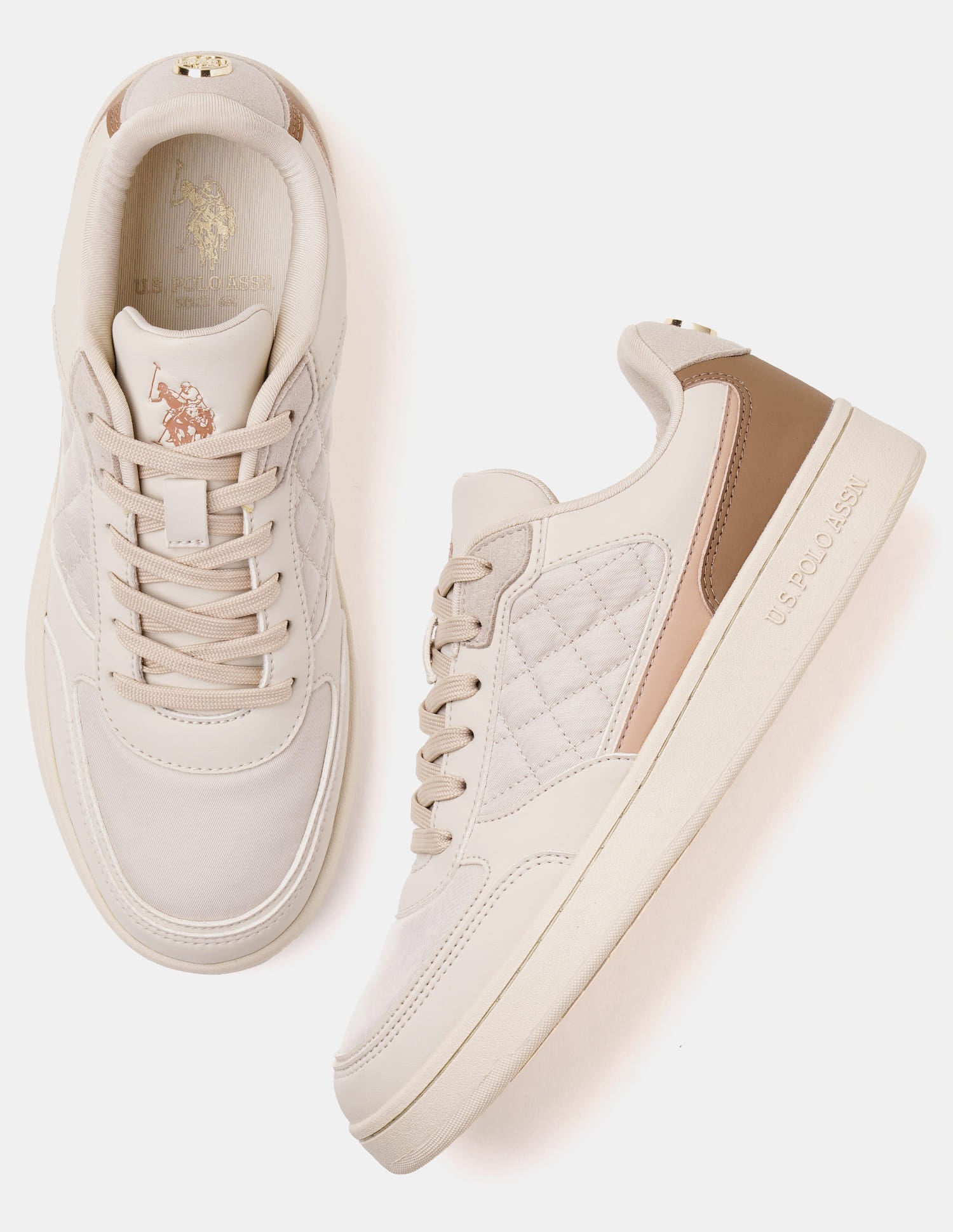 Sophie 2.0 Nude Quilting Detail Sneakers Shoes Nude - U.S. Polo Assn. India | Large