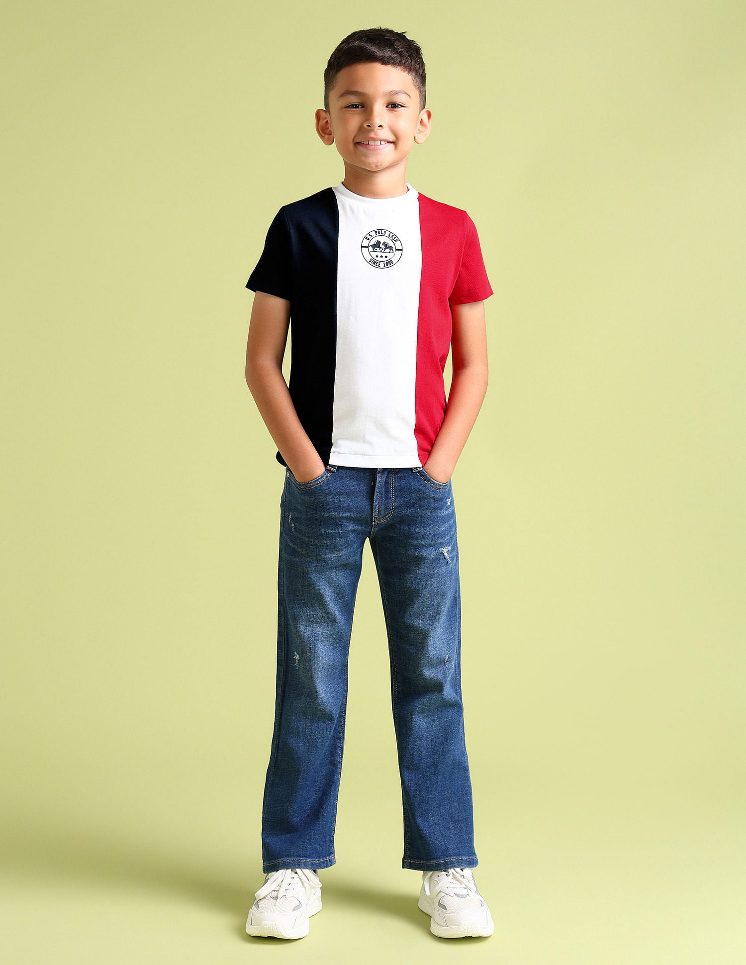 Boys Regular Fit T-Shirt Blue - U.S. Polo Assn. India | Large
