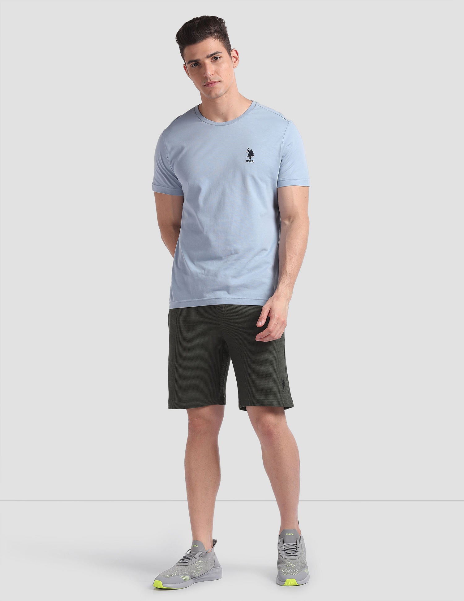 Waffle Knit Textured LS005 Lounge Shorts - Pack Of 1 Olive - U.S. POLO ASSN. | Large