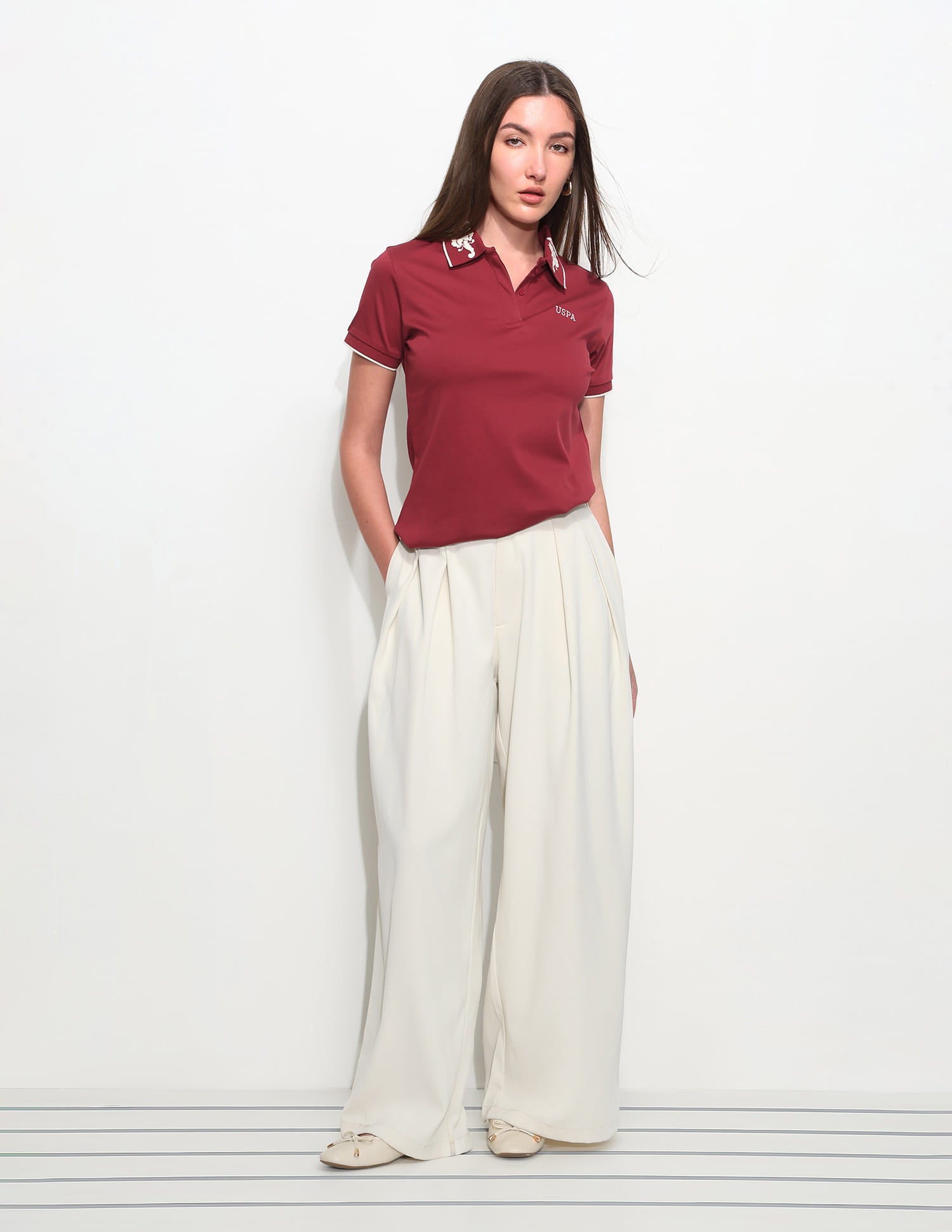 Regular Fit Solid Polo Shirt Red - U.S. Polo Assn. India | Large