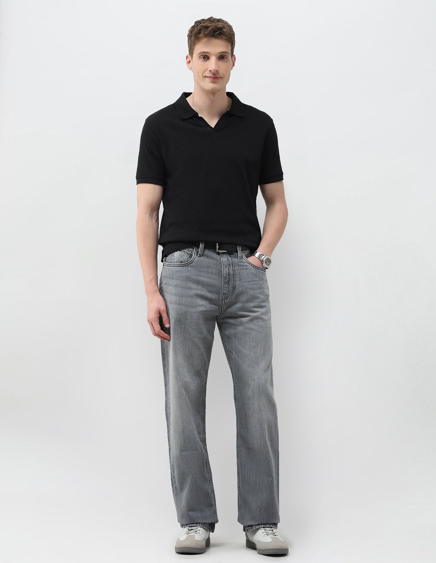 Logan Loose Straight Fit Grey Jeans Washed Grey - U.S. Polo Assn. India | Large