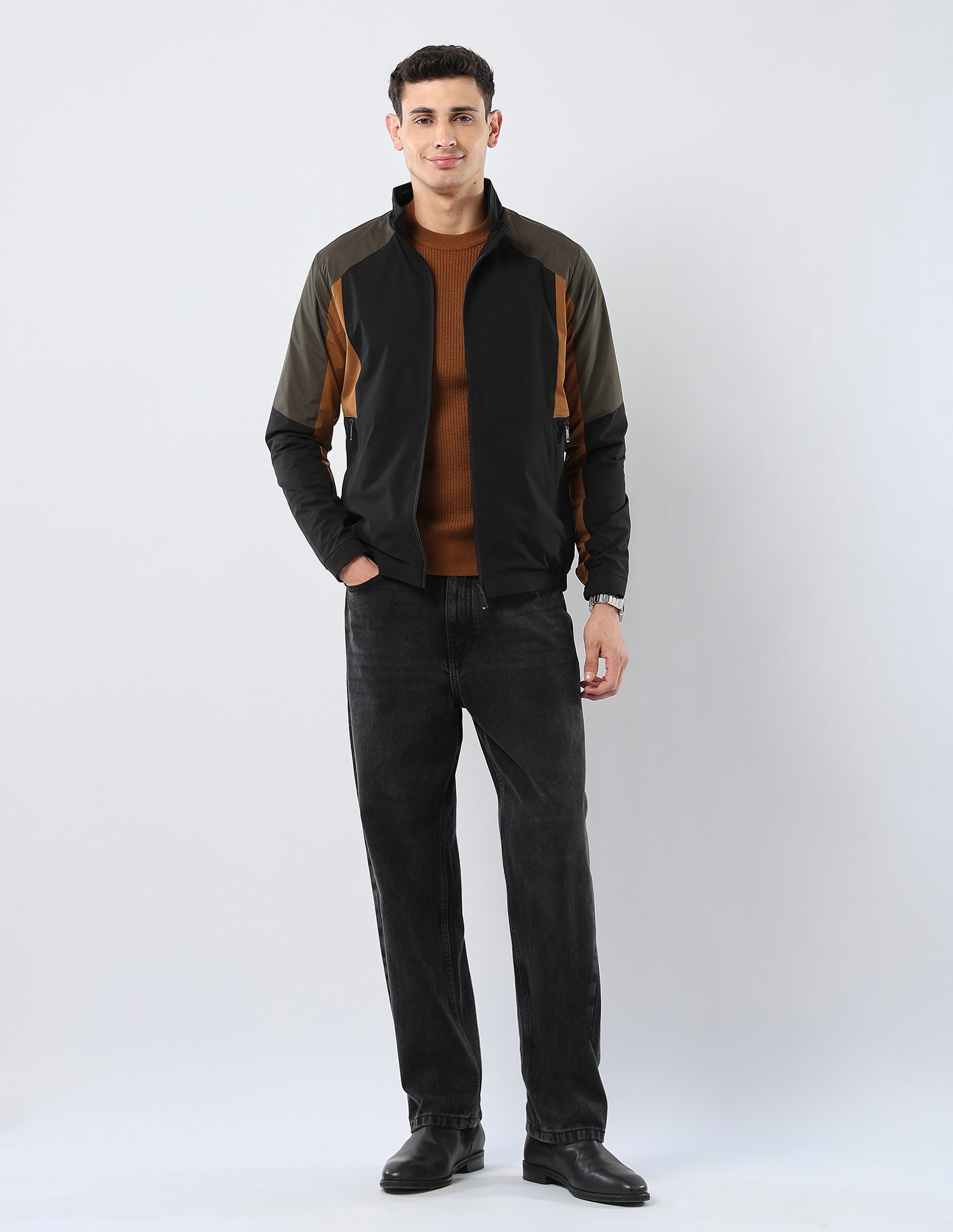 Colour Blocked Reversible Jacket Black - U.S. POLO ASSN. | Large