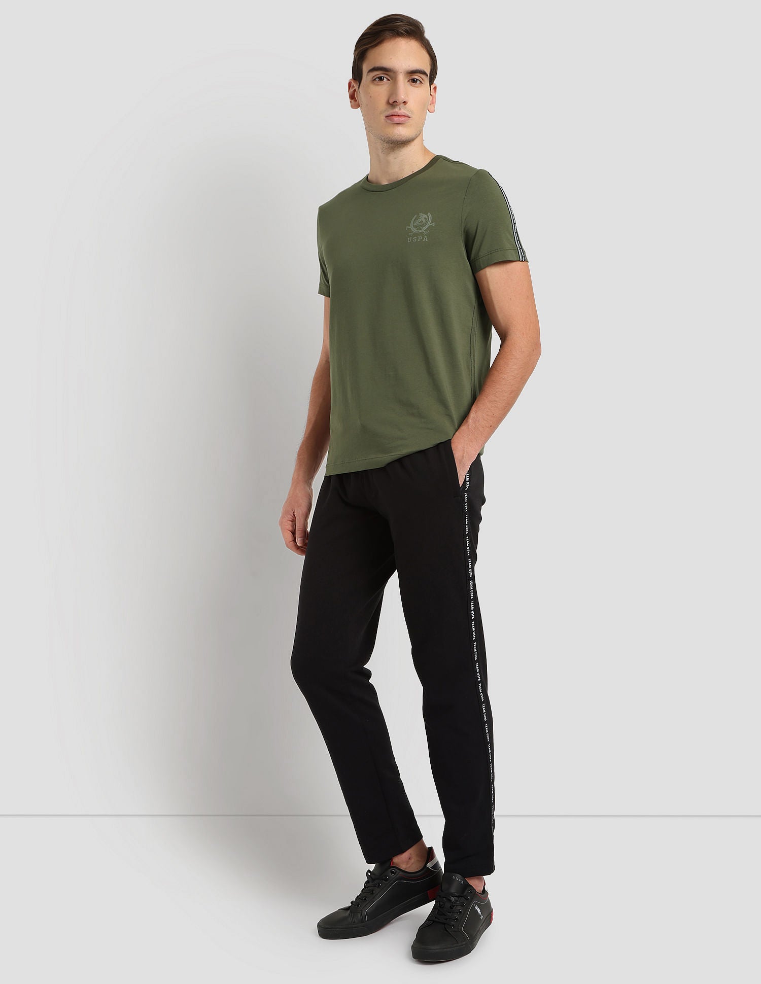 Silicone Logo Performance T-Shirt Olive - U.S. Polo Assn. India | Large