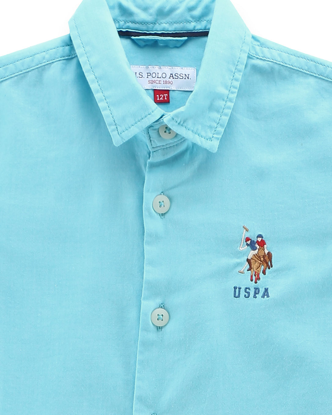 Boys Embroidered Logo Twill Shirt Light Blue - U.S. POLO ASSN. | Large
