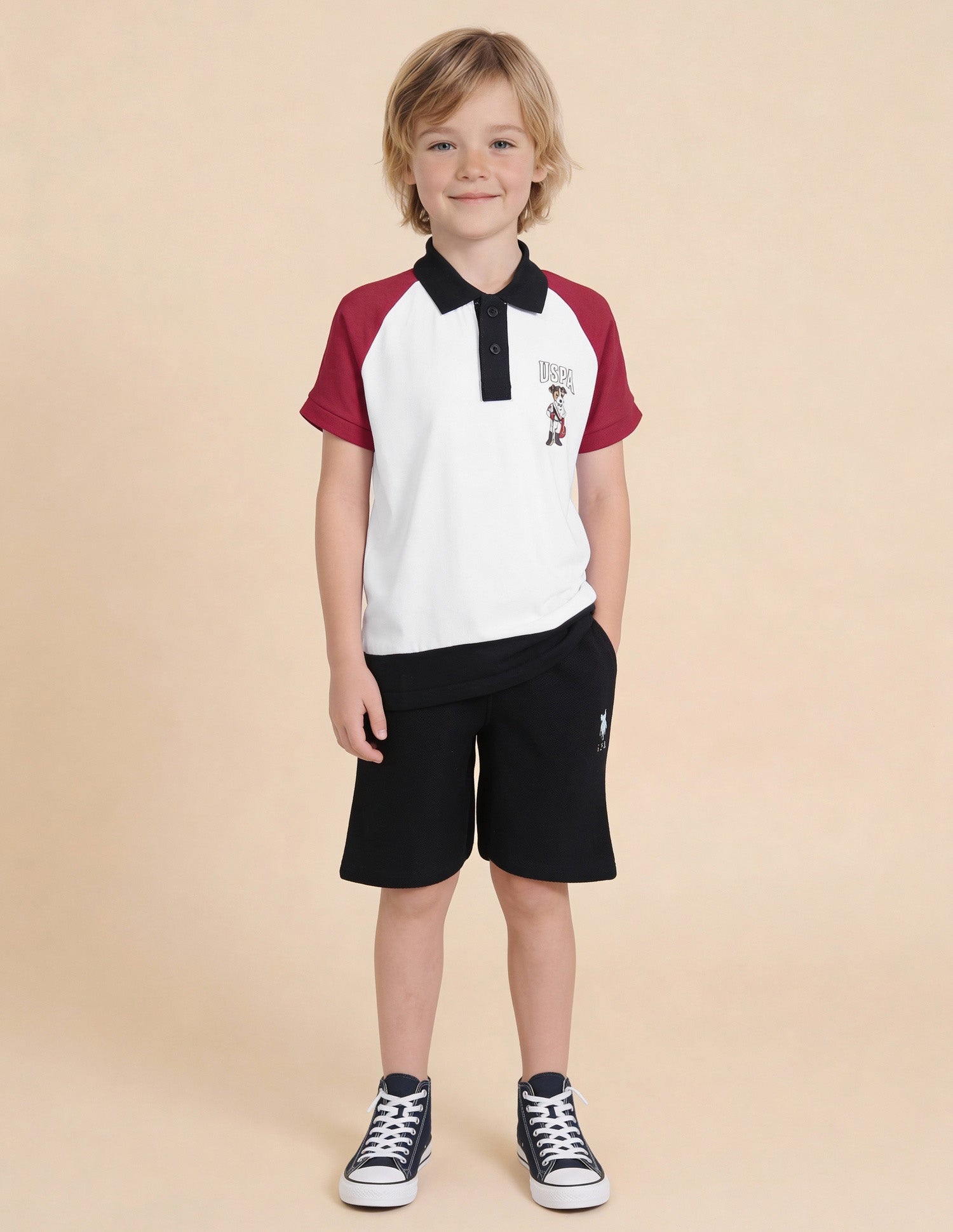 Colour Blocked Regular Fit Polo Shirt White - U.S. Polo Assn. India | Large