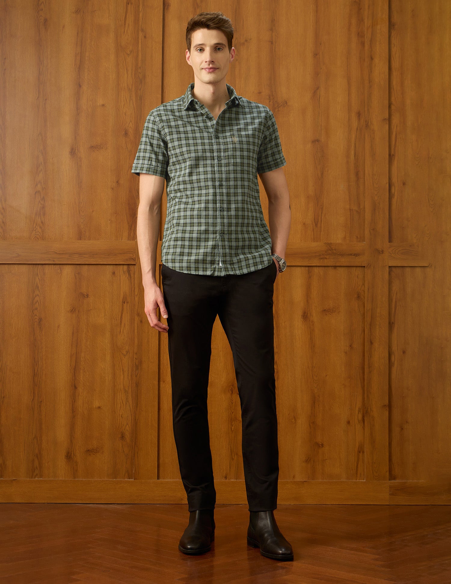 Equestrian Sports @ Elevnado Plaid Checked Shirt Green - U.S. Polo Assn. India | Large