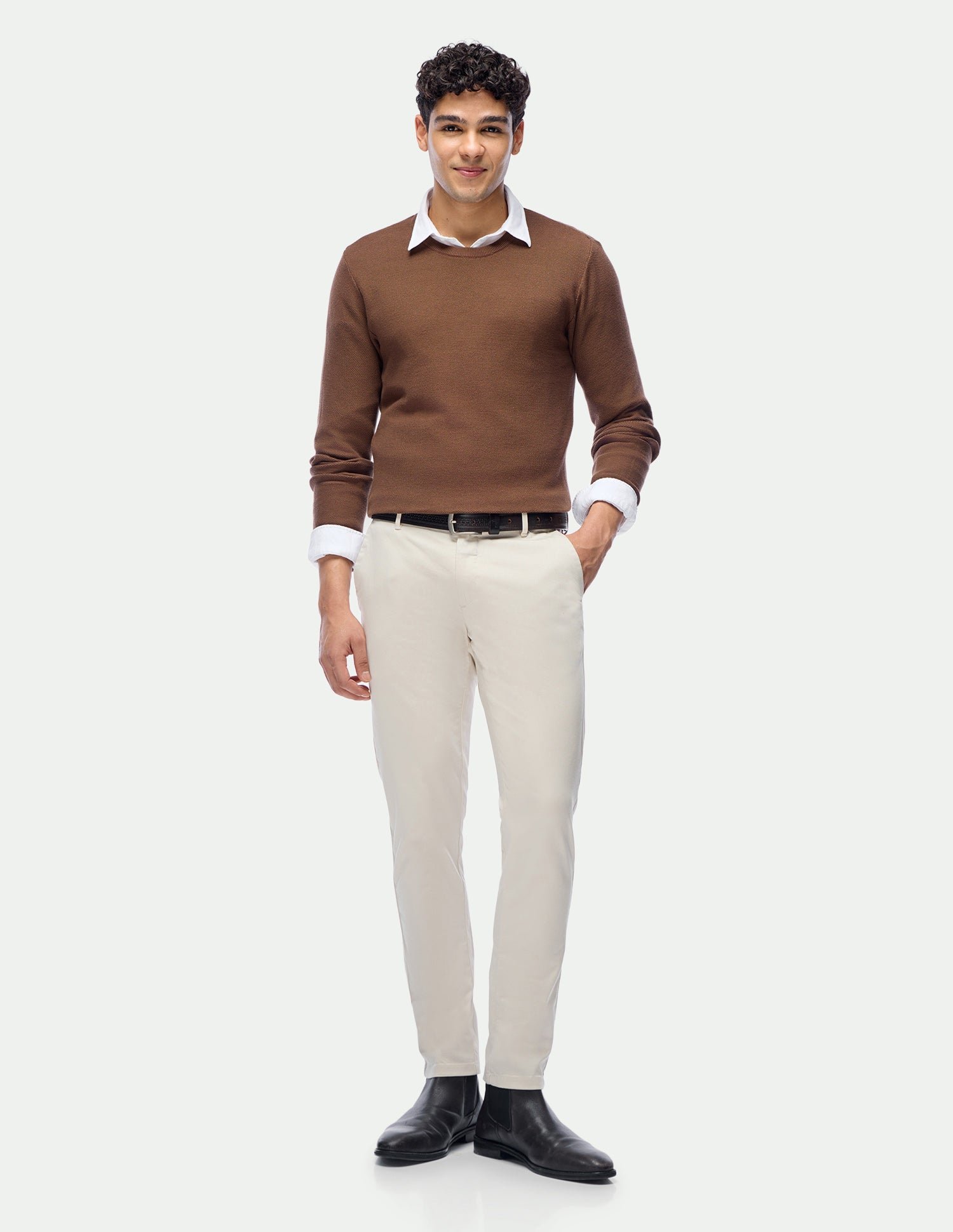 Mid Rise Austin Trim Regular Fit Trousers Ecru - U.S. Polo Assn. India | Large