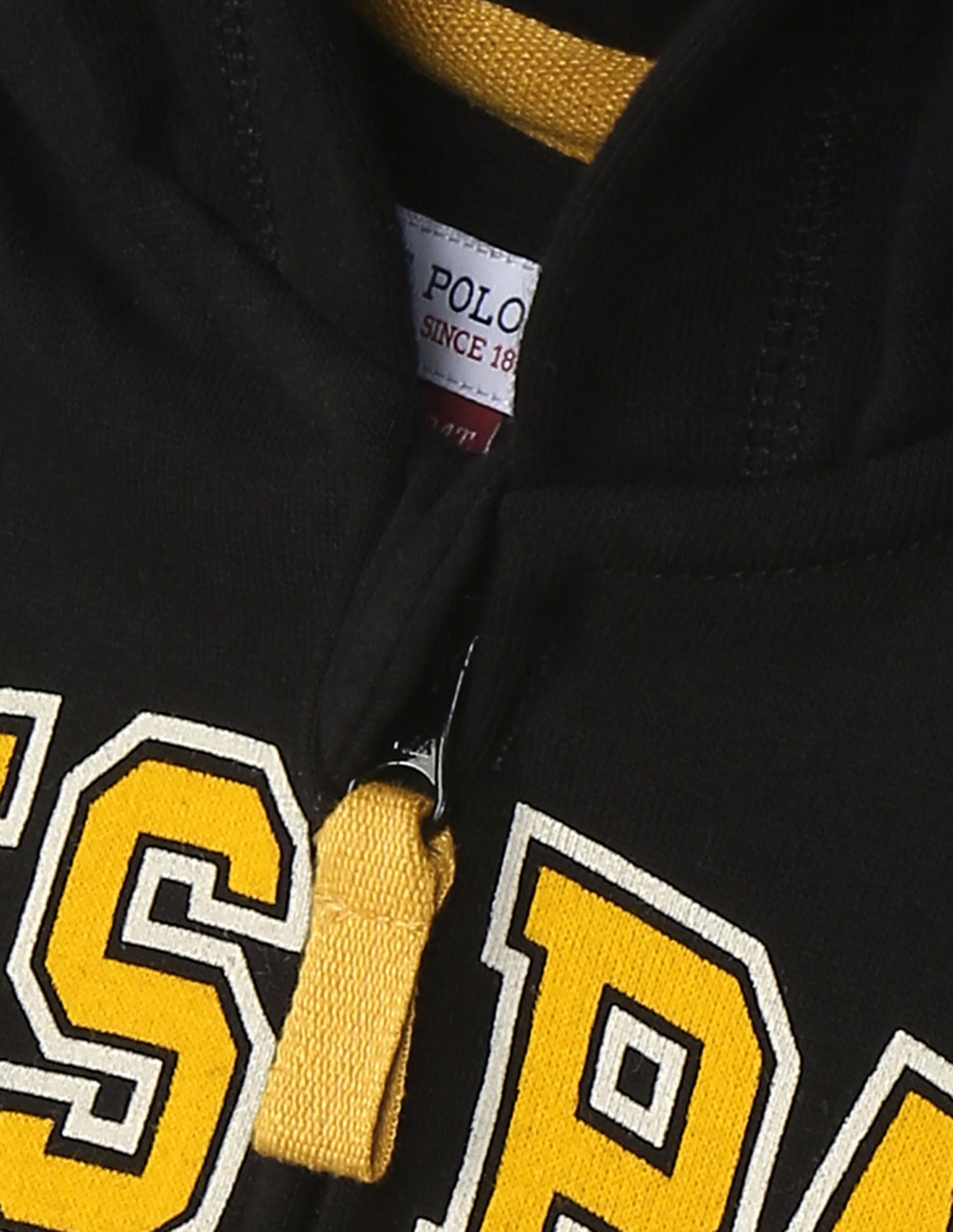 Long Sleeve Brand Print Hooded Sweatshirt Black - U.S. POLO ASSN. | Large