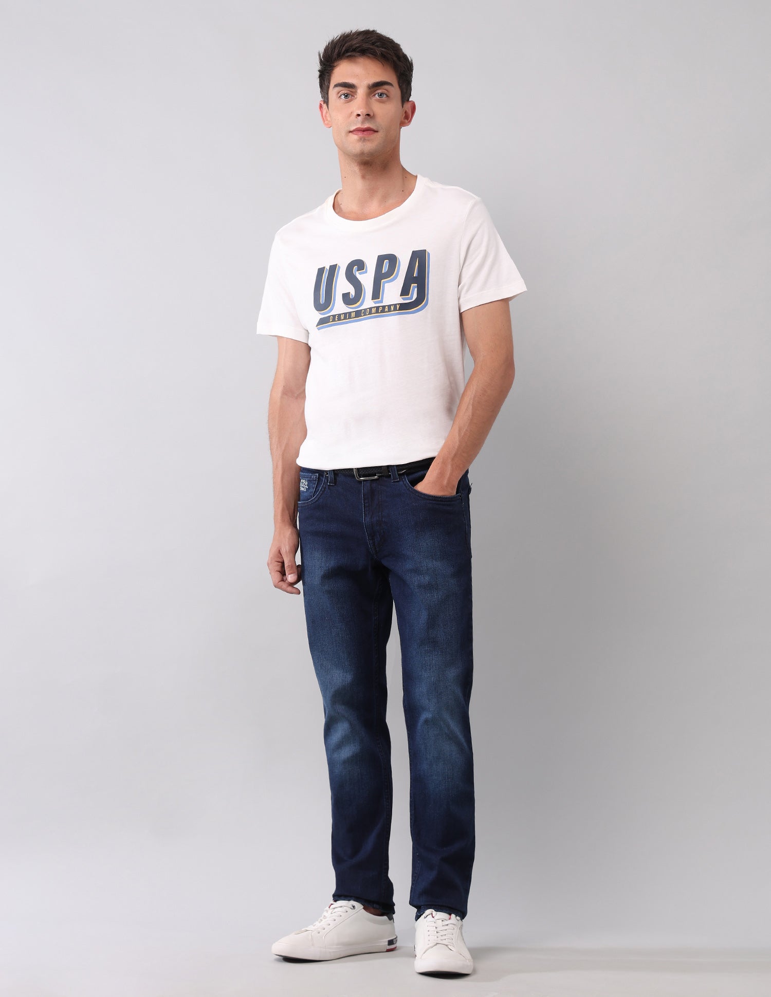 Brandon Slim Tapered Fit Blue Jeans Blue - U.S. POLO ASSN. | Large