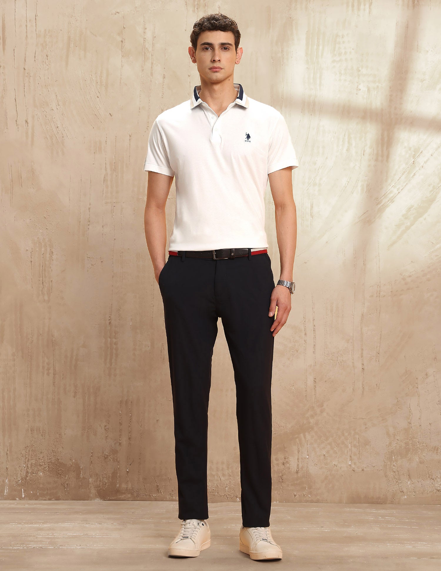 Regular Fit Solid Polo Shirt White - U.S. POLO ASSN. | Large