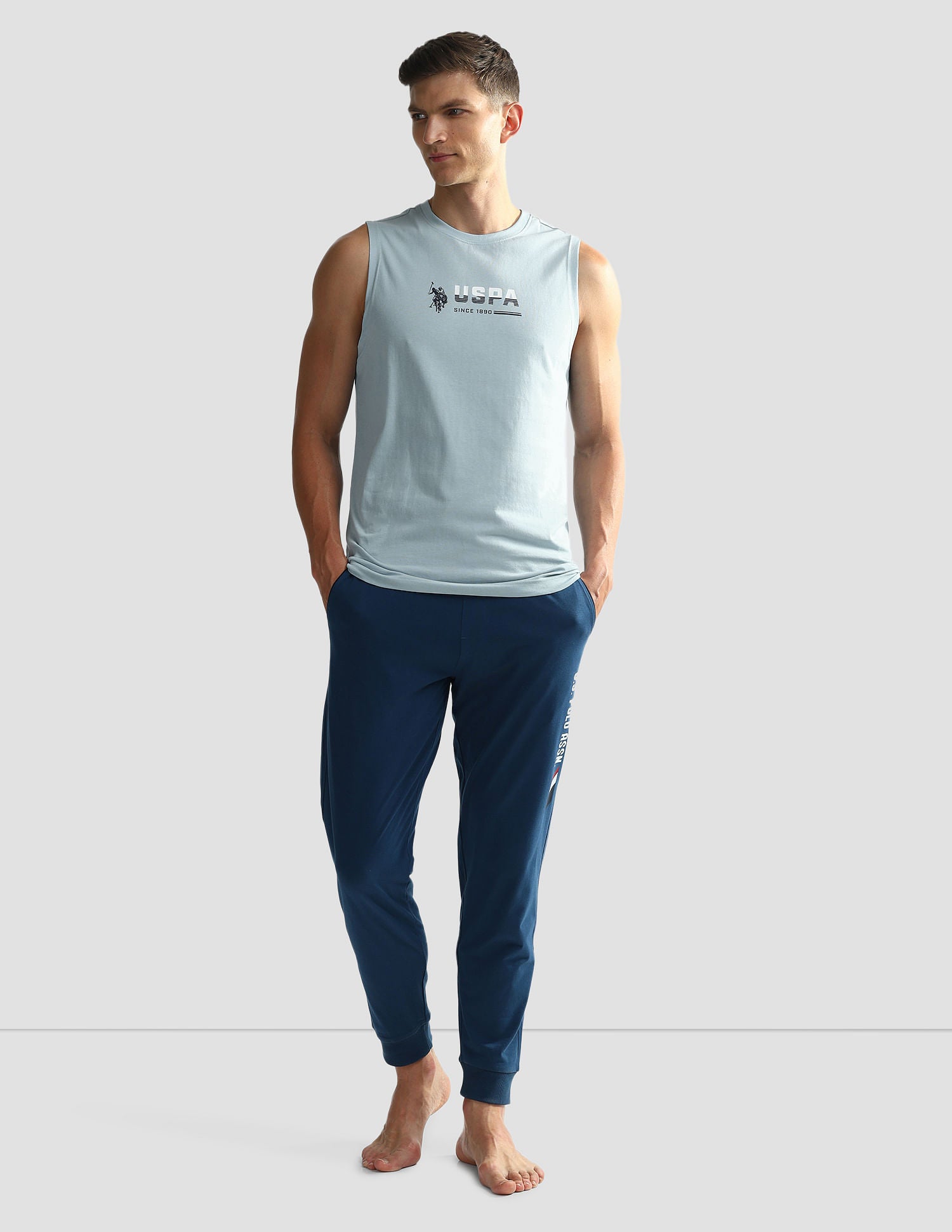 Solid Cotton OEV06 Vest - Pack Of 1 Lt Blue - U.S. POLO ASSN. | Large