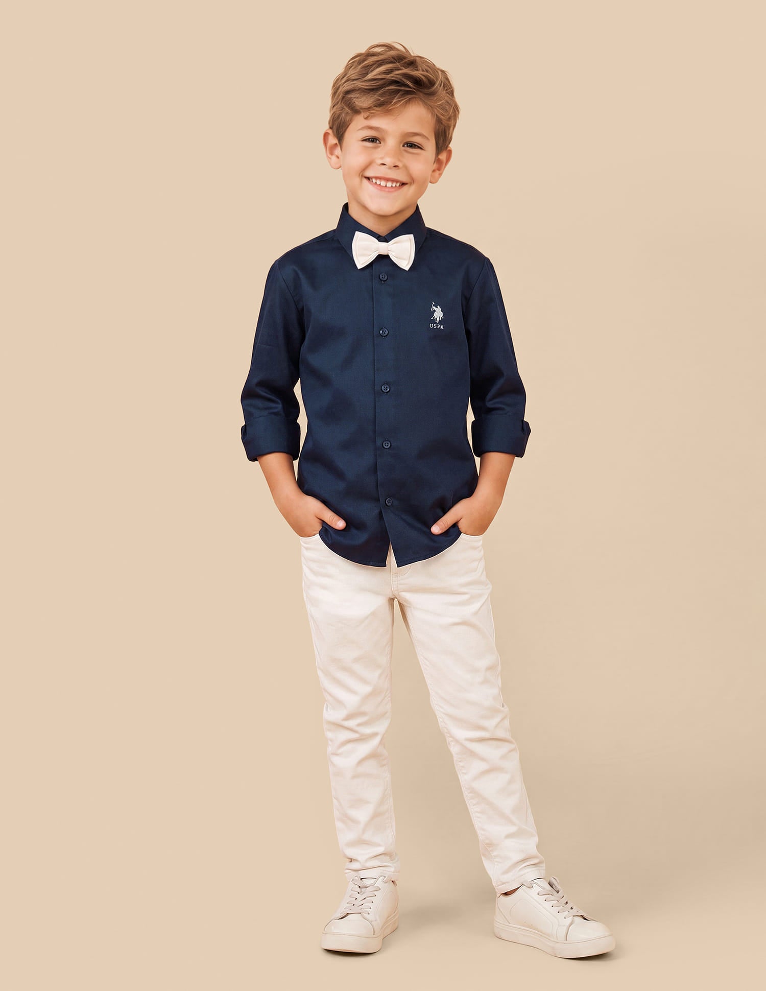 Satin Regular Fit Shirt Blue - U.S. Polo Assn. India | Large