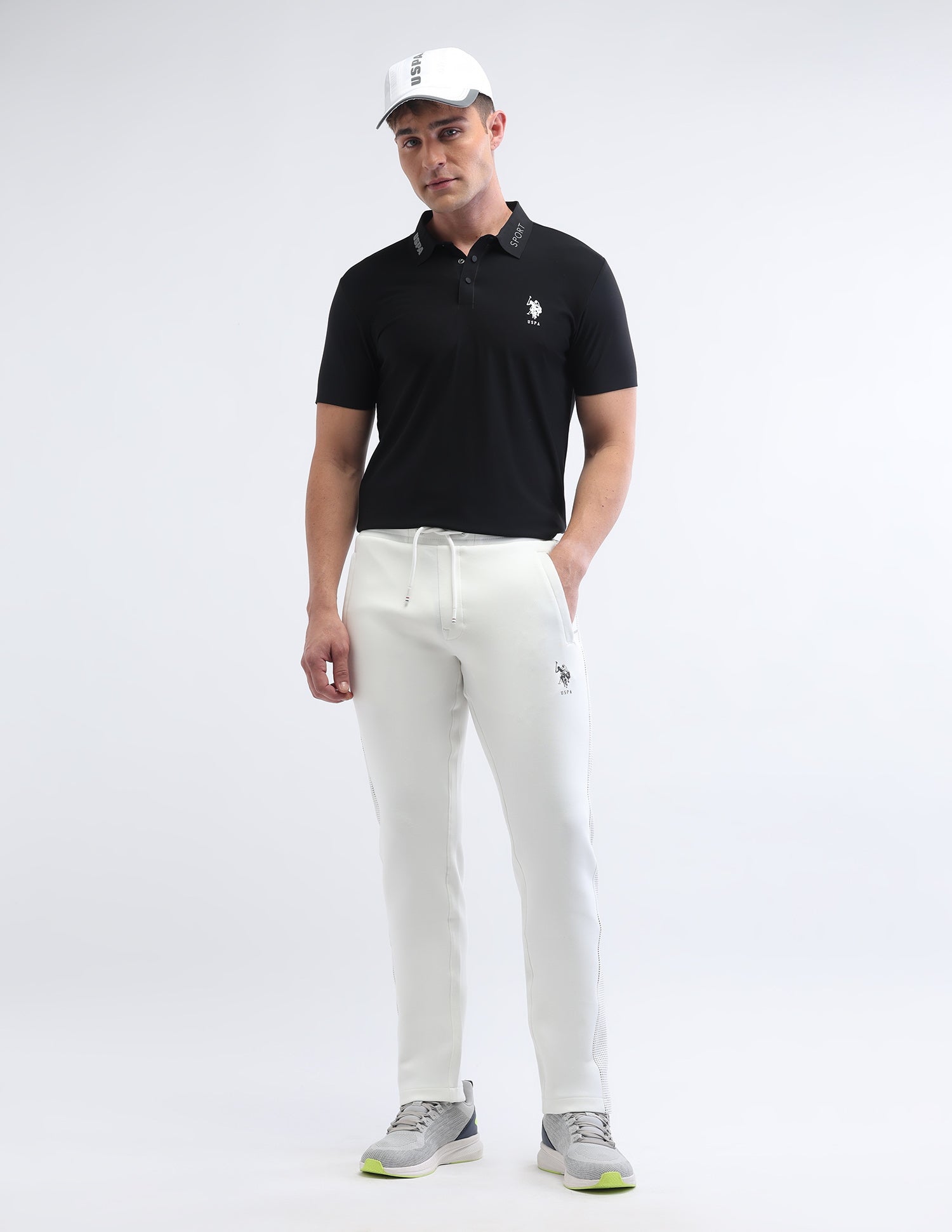 Slim Fit Gorpcore Track Pants White - U.S. Polo Assn. India | Large
