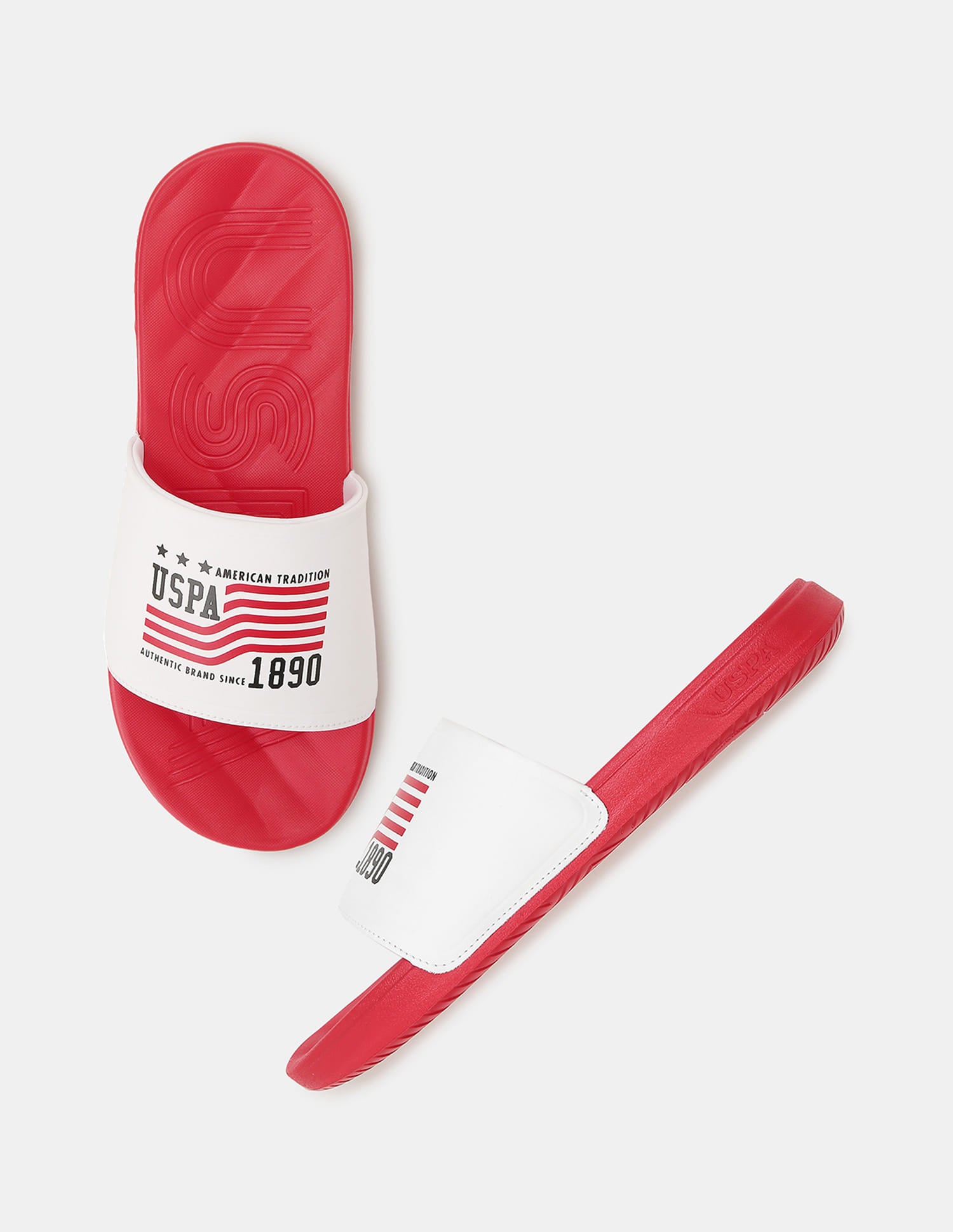Men Axer Open Toe Slippers Red - U.S. Polo Assn. India | Large