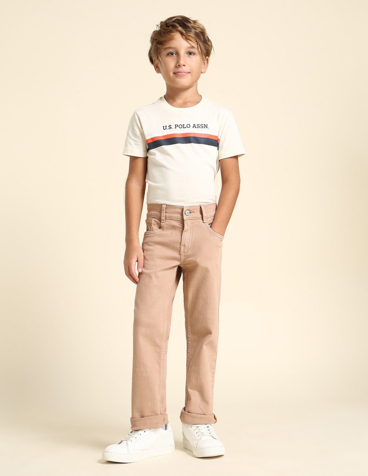 Boys Relaxed Fit Pink Jeans Dark Pink - U.S. POLO ASSN. | Large