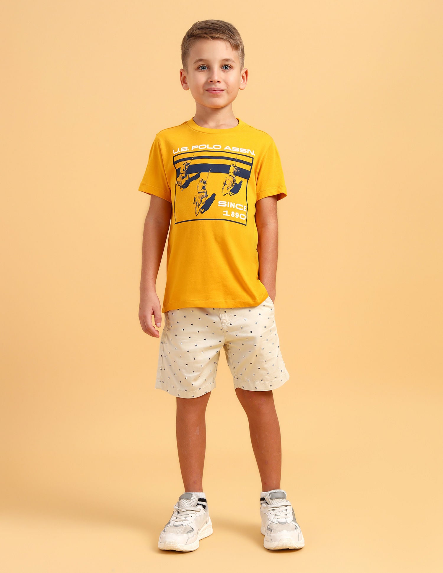 Boys Logo Printed T-Shirt Yellow - U.S. POLO ASSN. | Large