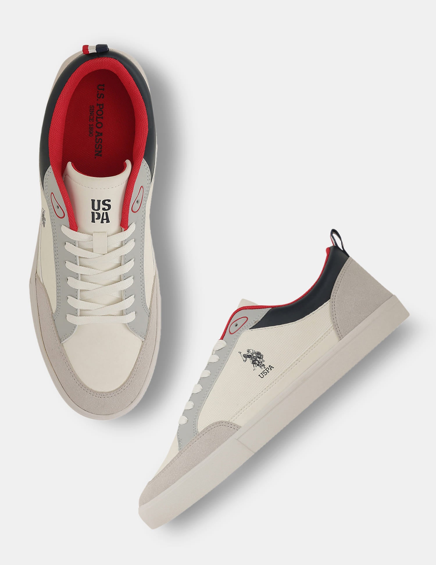 Men Colour Blocked Lucian 2.0 Sneakers Light Grey - U.S. Polo Assn. India | Large