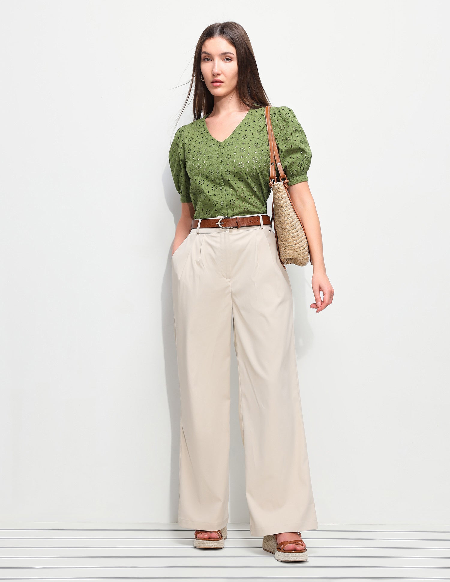 Floral Schiffili Regular Fit Top Olive - U.S. Polo Assn. India | Large