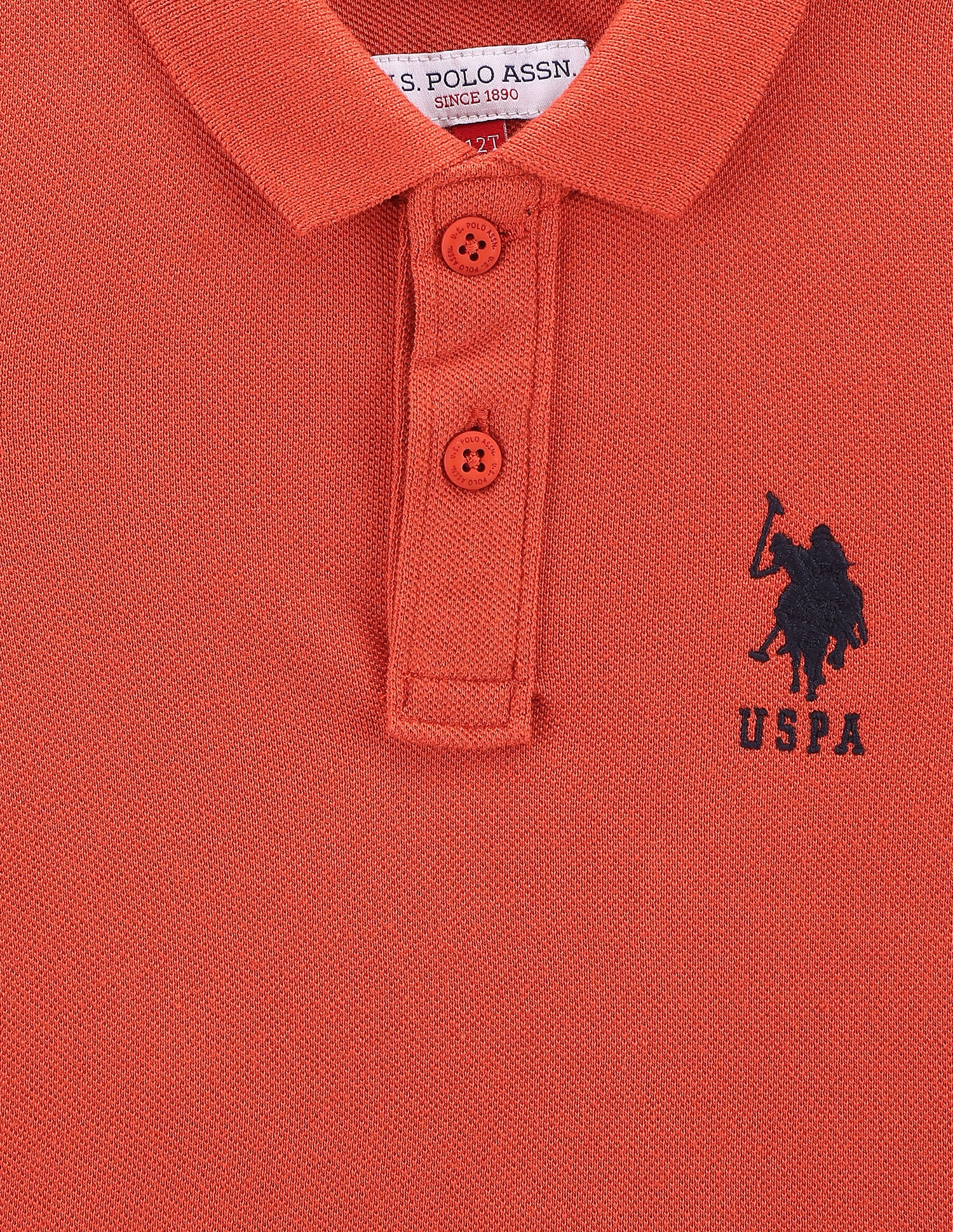 Boys Rear Graphic Cotton Polo Shirt Rust - U.S. POLO ASSN. | Large