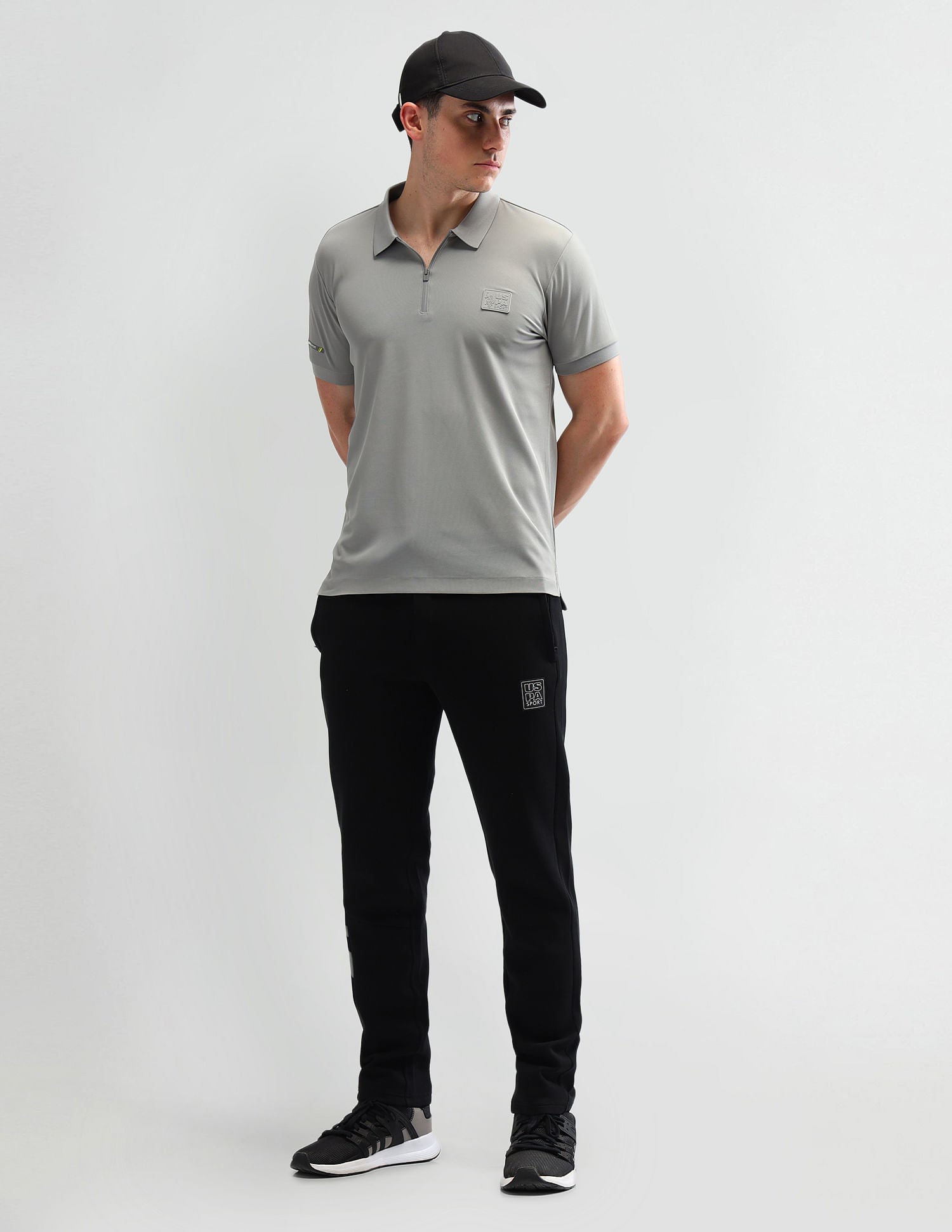 Slim Fit Solid Polo Shirt Grey - U.S. Polo Assn. India | Large