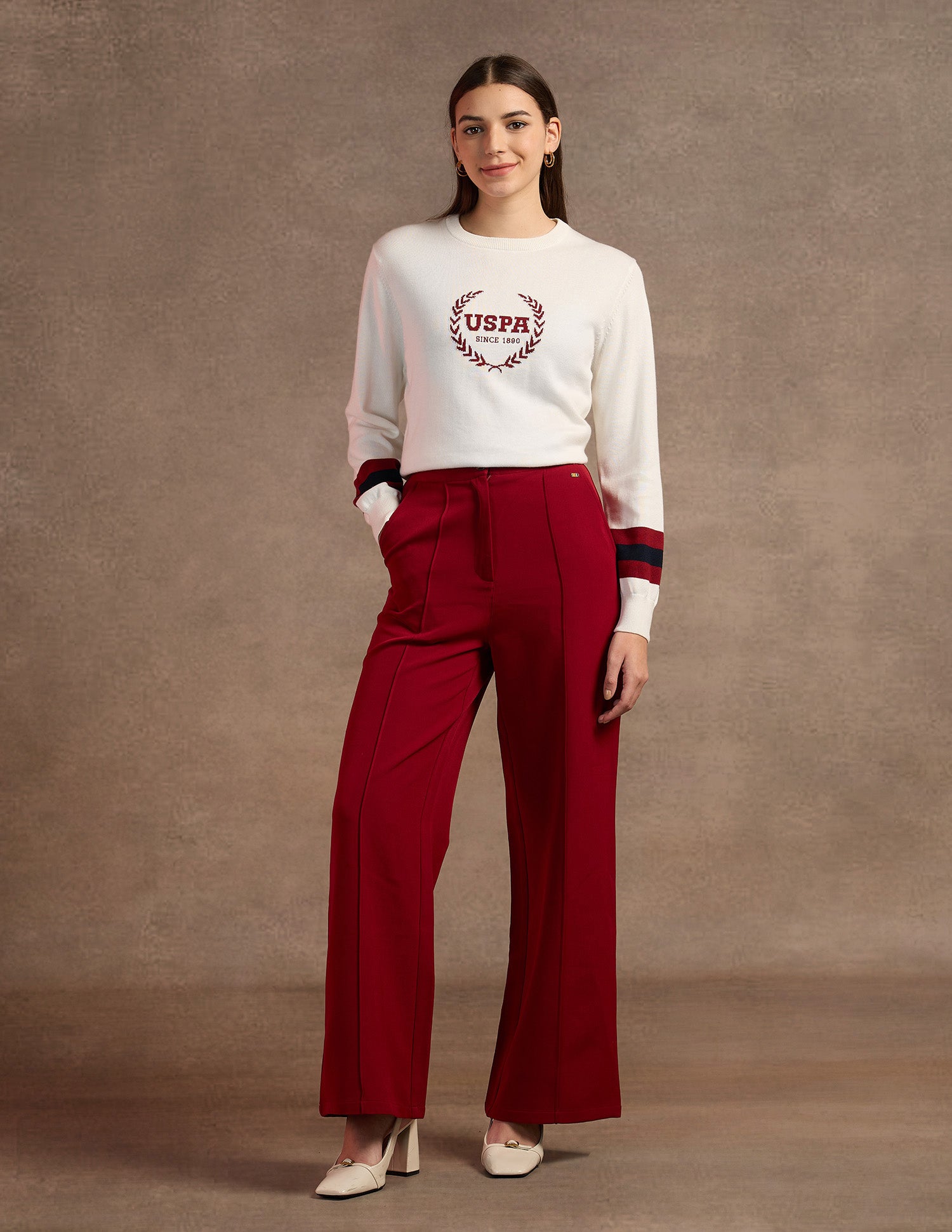 Regular Fit Cotton Sweater White - U.S. POLO ASSN. | Large