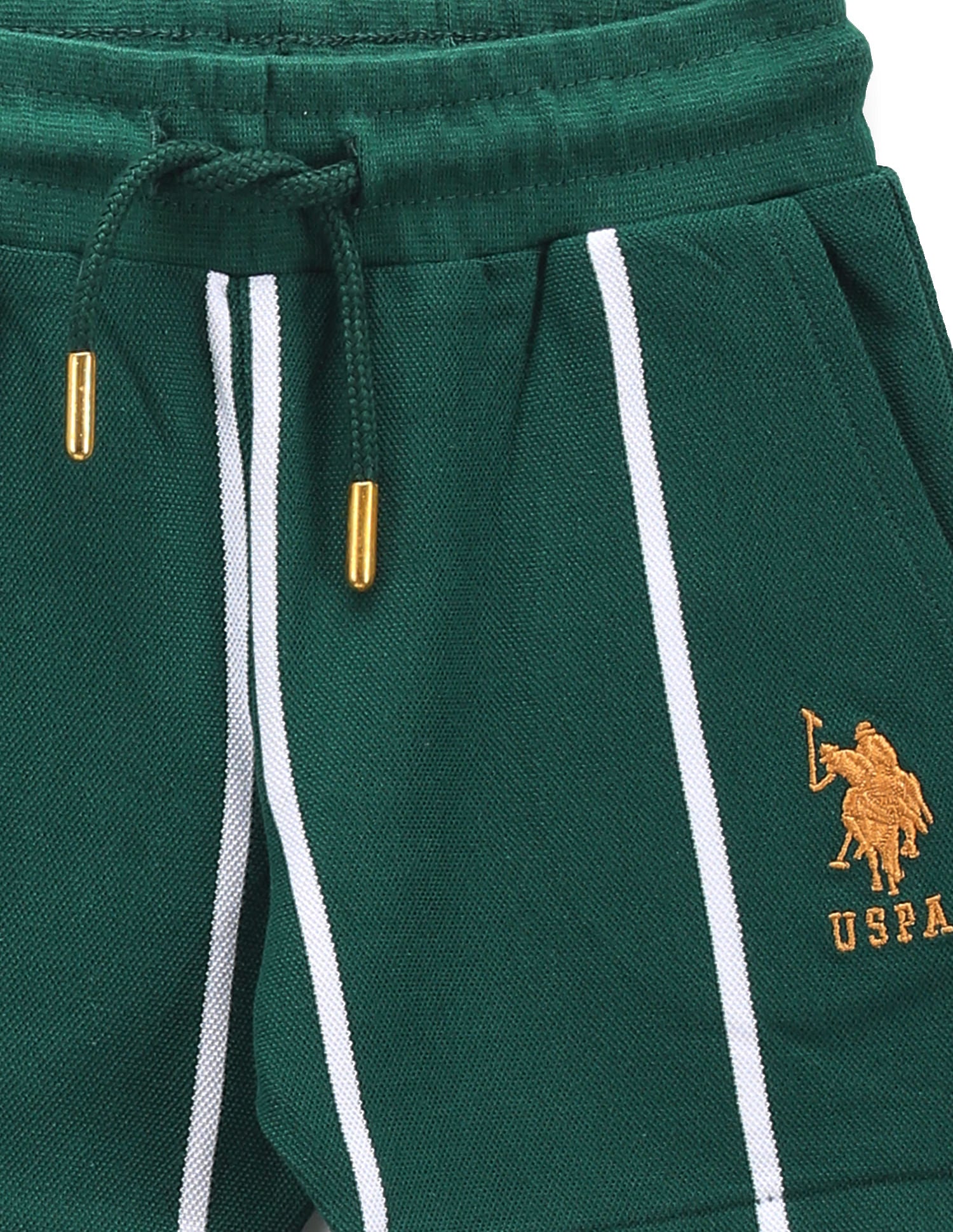 Boys Vertical Stripe Shorts Green - U.S. Polo Assn. India | Large