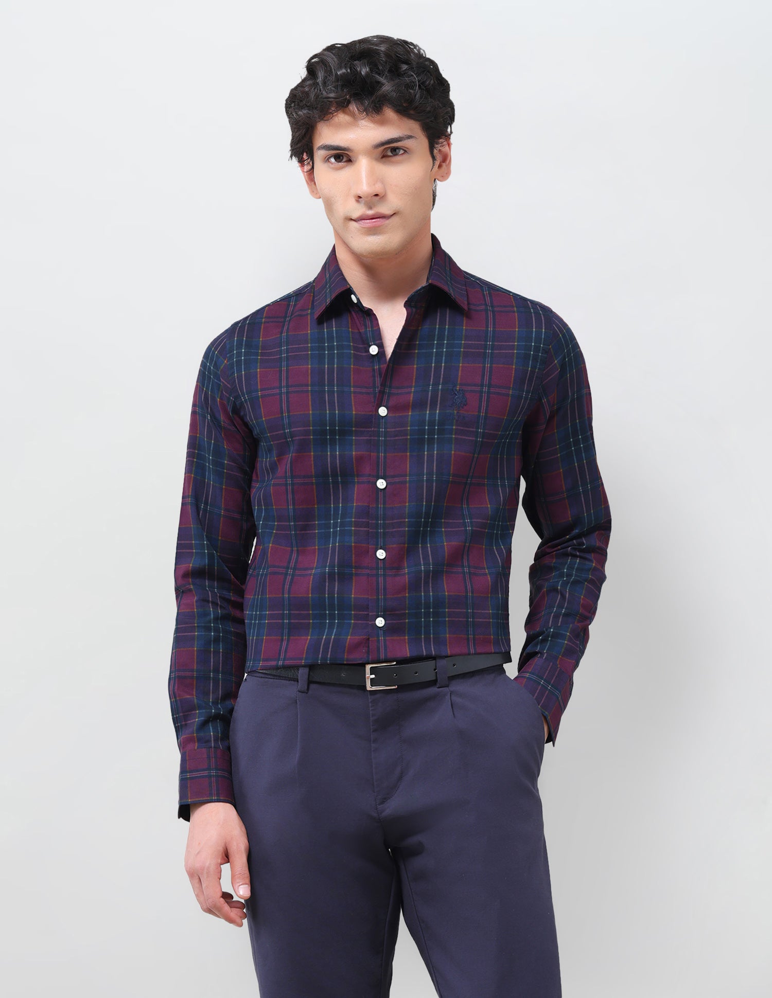 Tailored Fit Oxford Shirt Navy - U.S. Polo Assn. India | Large