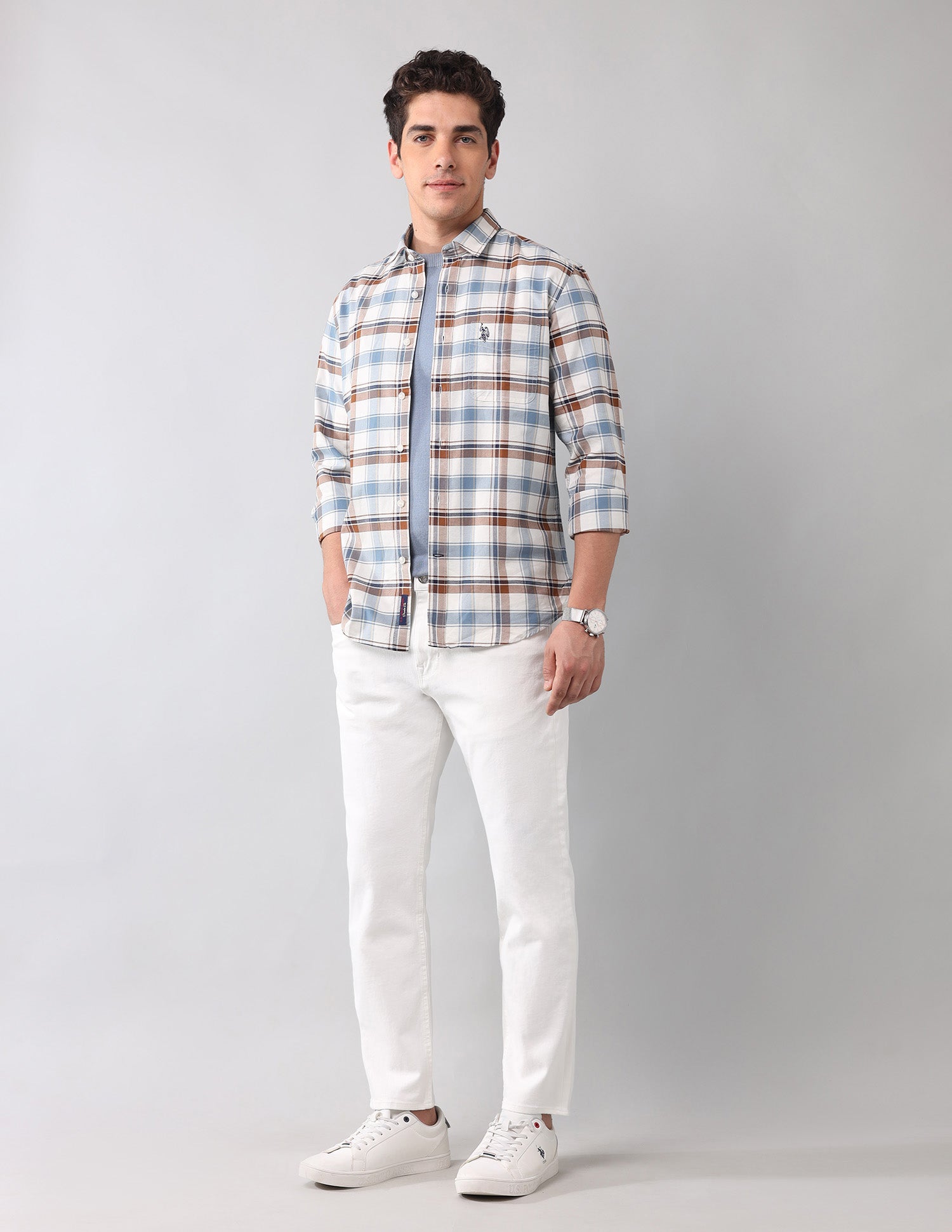 Cole Comfort Cropped Fit Authentic Bi Stretch Jeans White - U.S. Polo Assn. India | Large