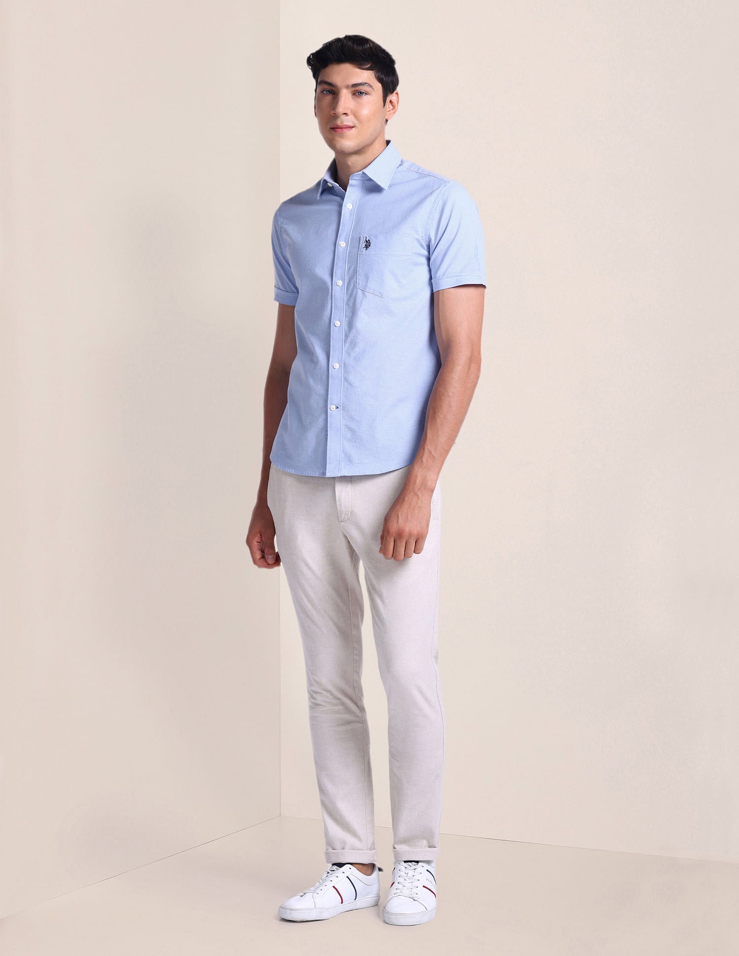 Tailored Fit Oxford Shirt Light Blue - U.S. POLO ASSN. | Large