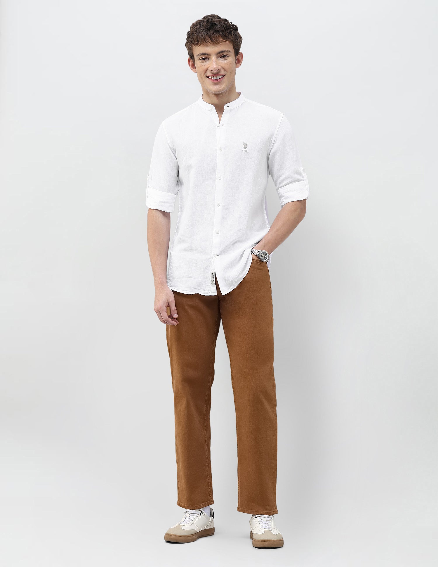 Solid Regular Fit Shirt White - U.S. Polo Assn. India | Large