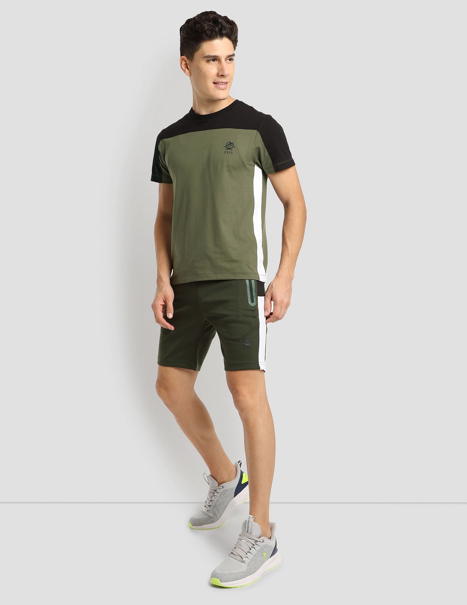 Colour Block Active T-Shirt Olive - U.S. POLO ASSN. | Large