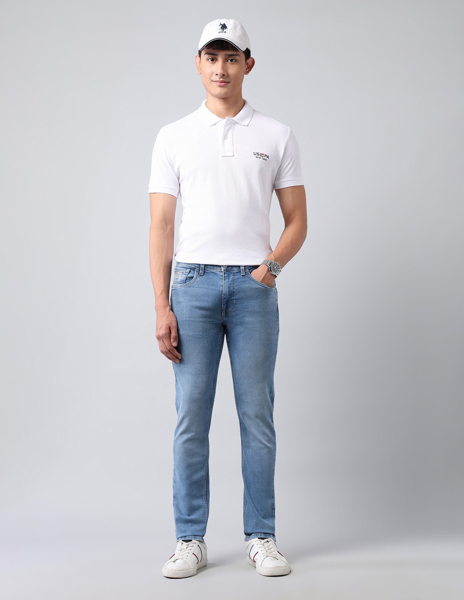 Regallo Skinny Fit Blue Jeans Light Blue - U.S. Polo Assn. India | Large