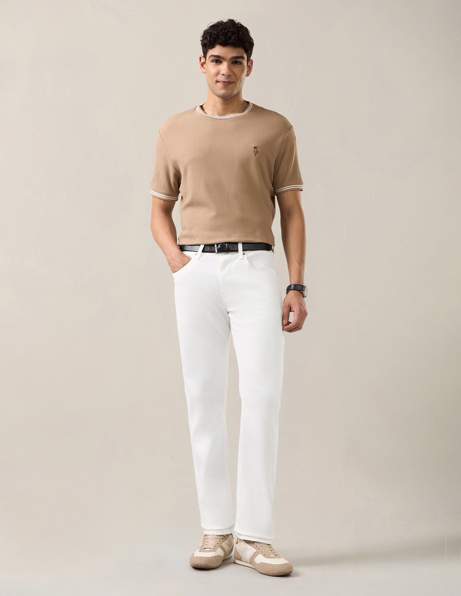 Harold Slim Straight Fit White Jeans White - U.S. Polo Assn. India | Large