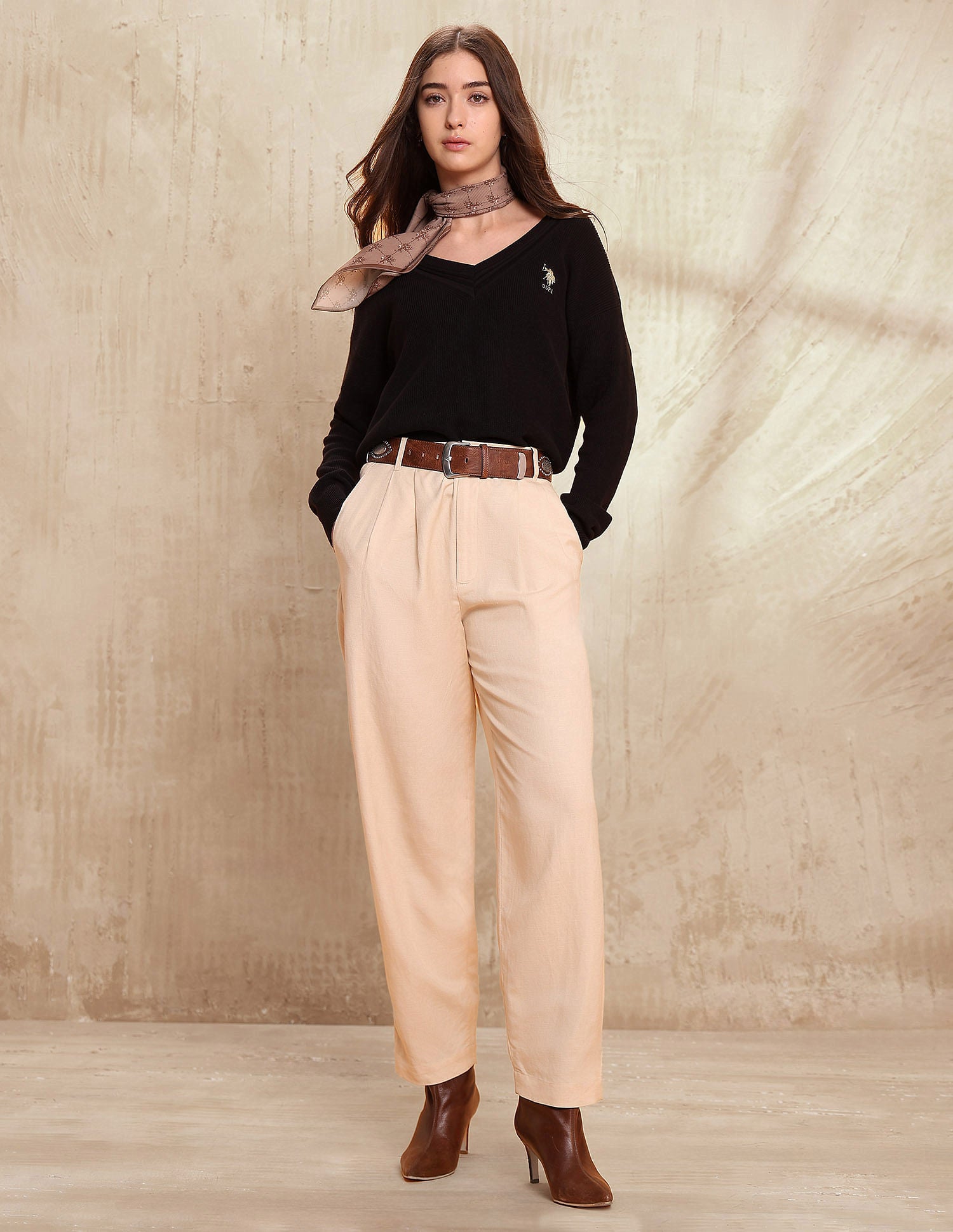 Relaxed Fit Solid Sweater Black - U.S. POLO ASSN. | Large