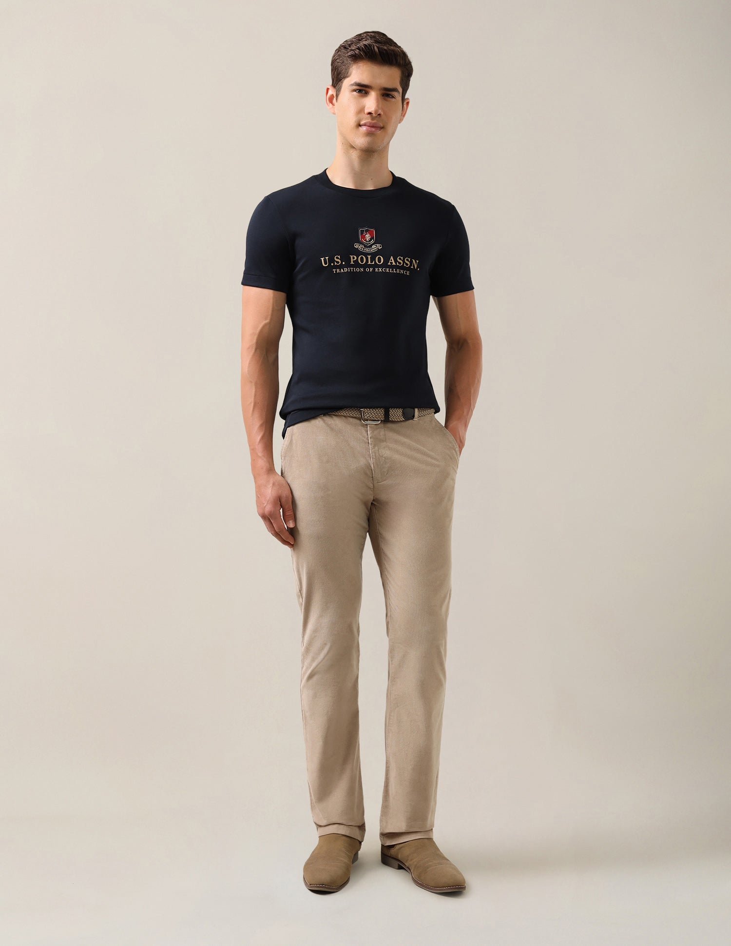 Brand Printed Slim Fit T-Shirt Navy - U.S. Polo Assn. India | Large
