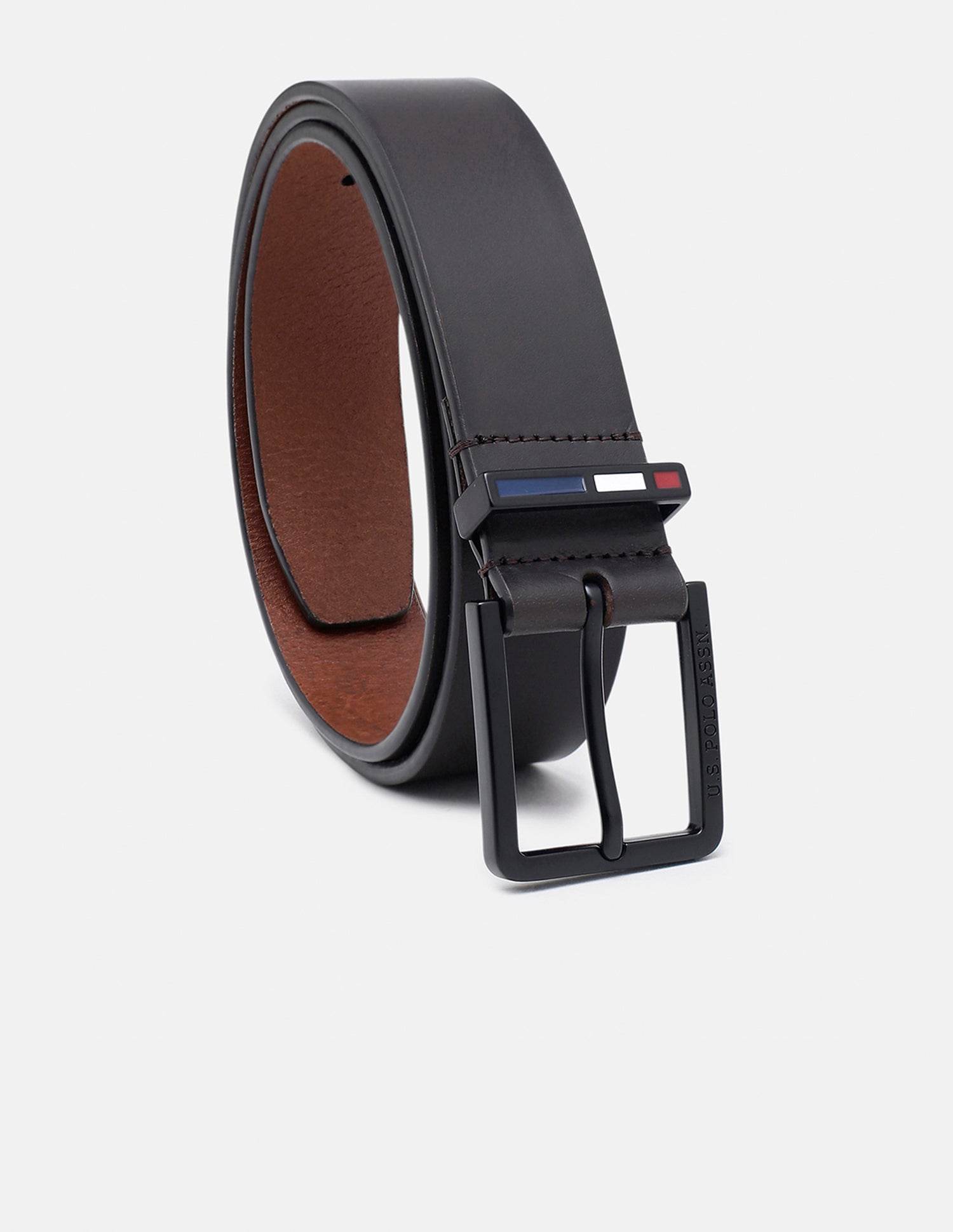 Trento Solid Leather Belt Brown - U.S. Polo Assn. India | Large